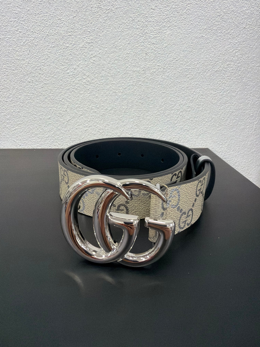 Gucci Cintura in tela GG avorio Con logo Argento
