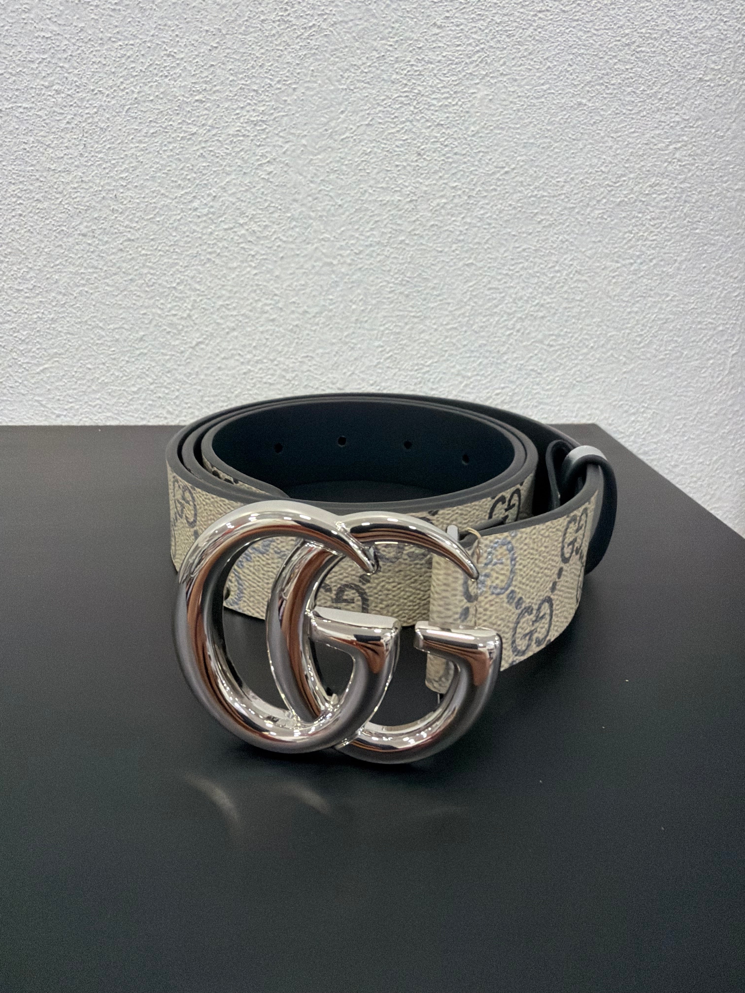 Gucci Cintura in tela GG avorio Con logo Argento