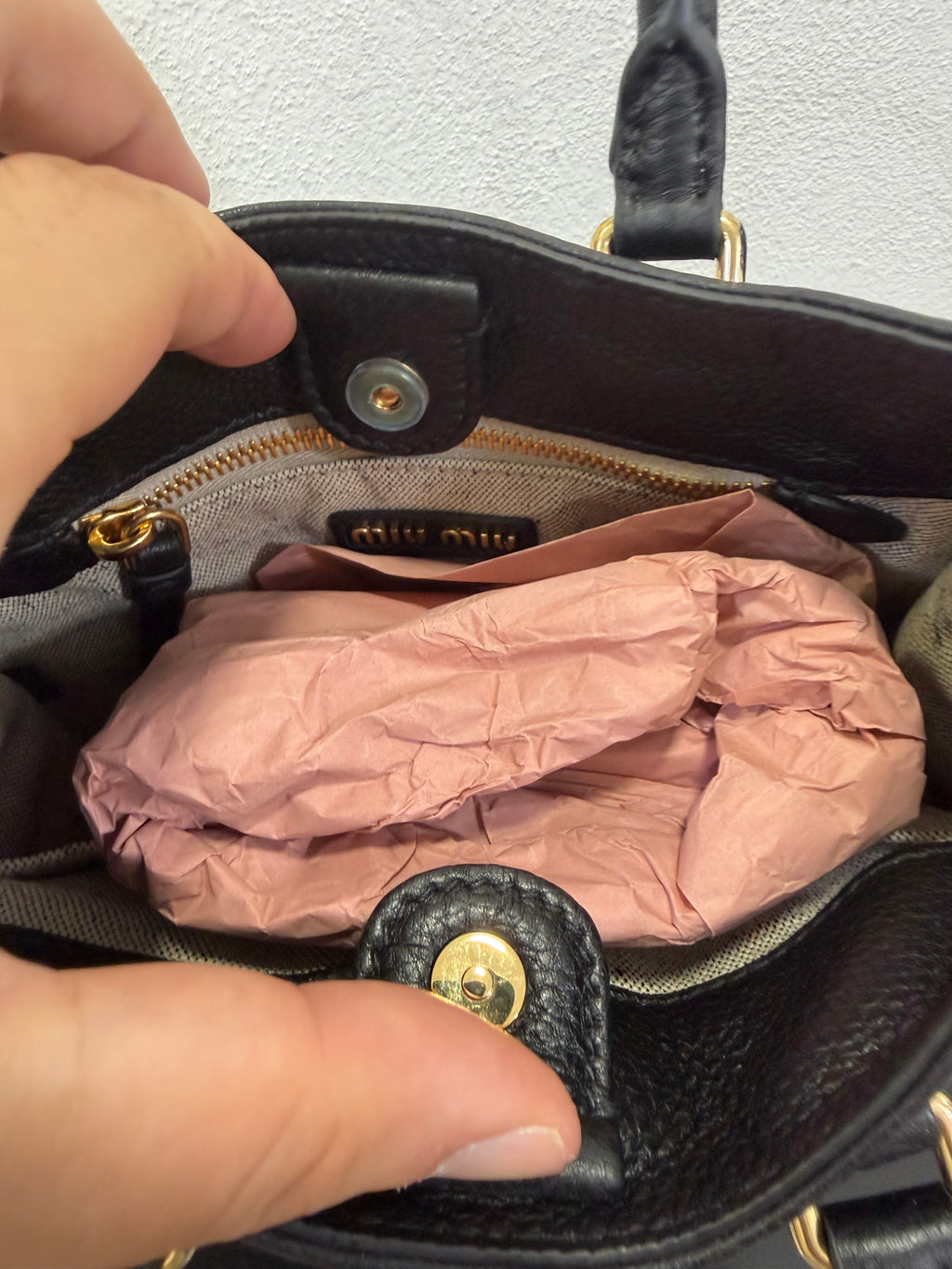 Miu Miu Borsa a tracolla in vitello Daino