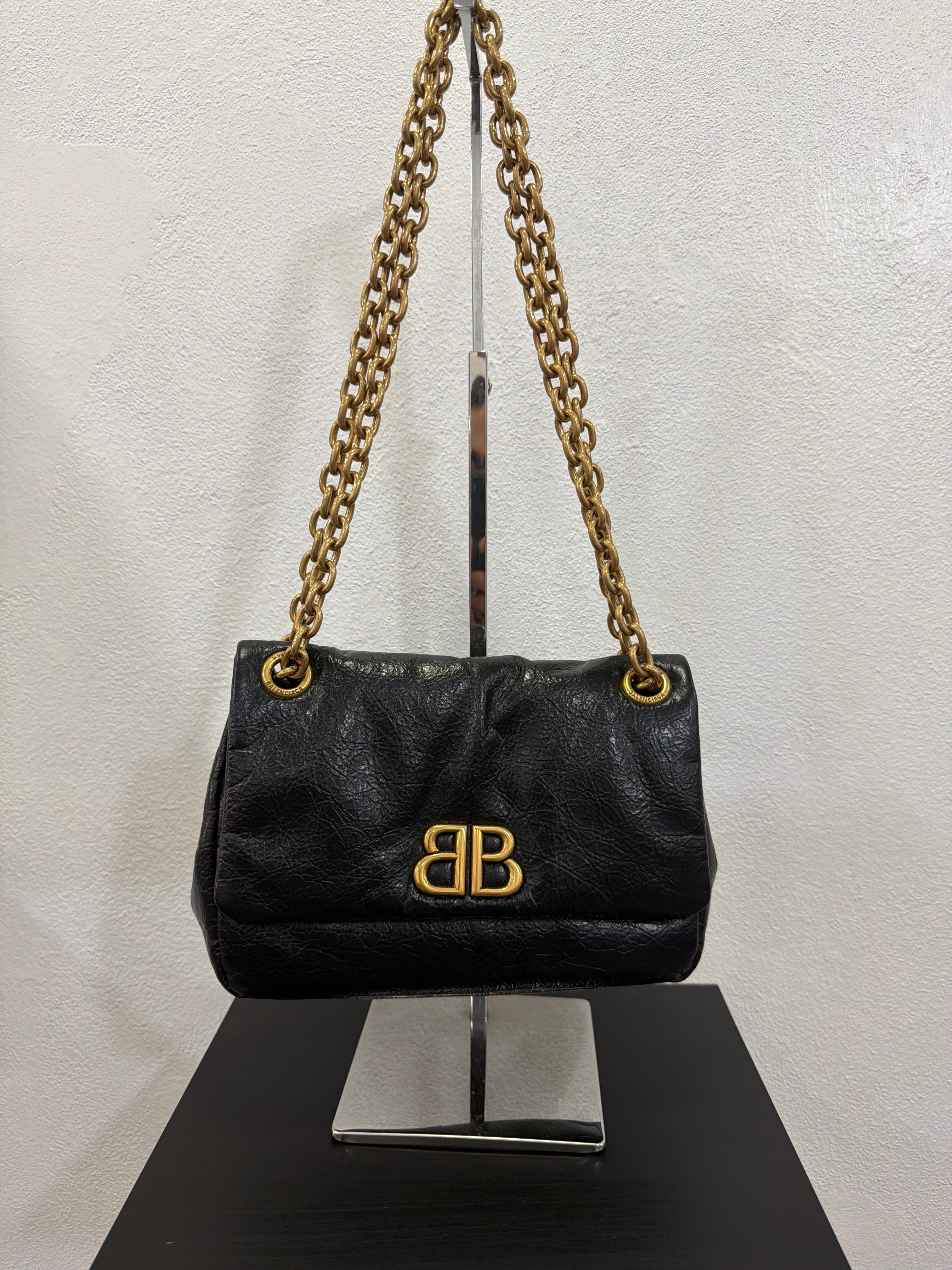 Balenciaga Monaco Mini in pelle stropicciata