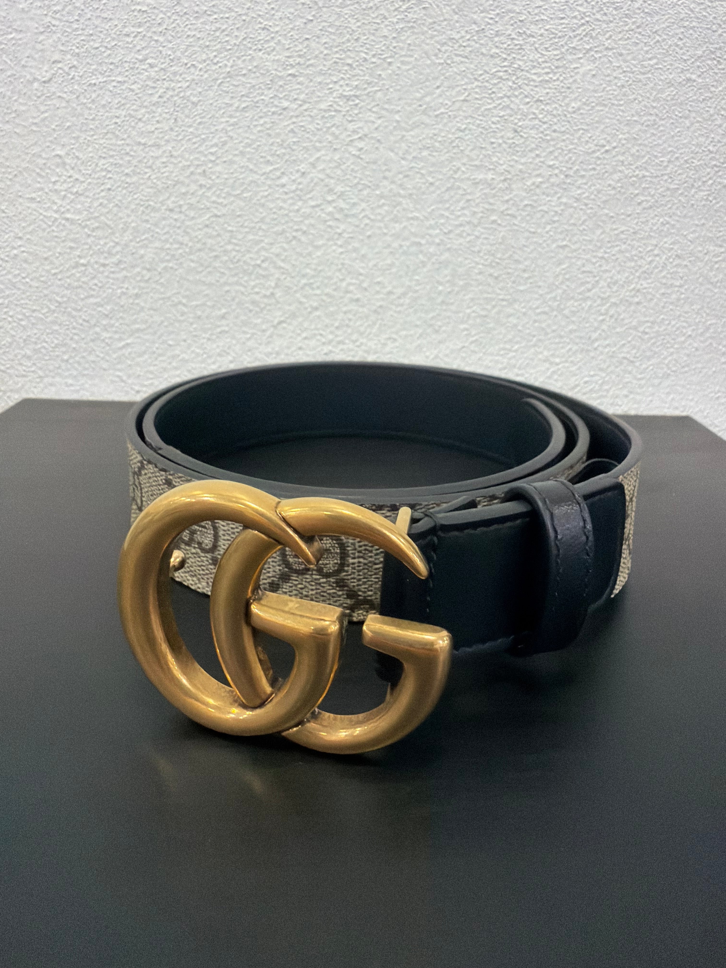 Gucci Cintura in Tela GG con finiture Nero