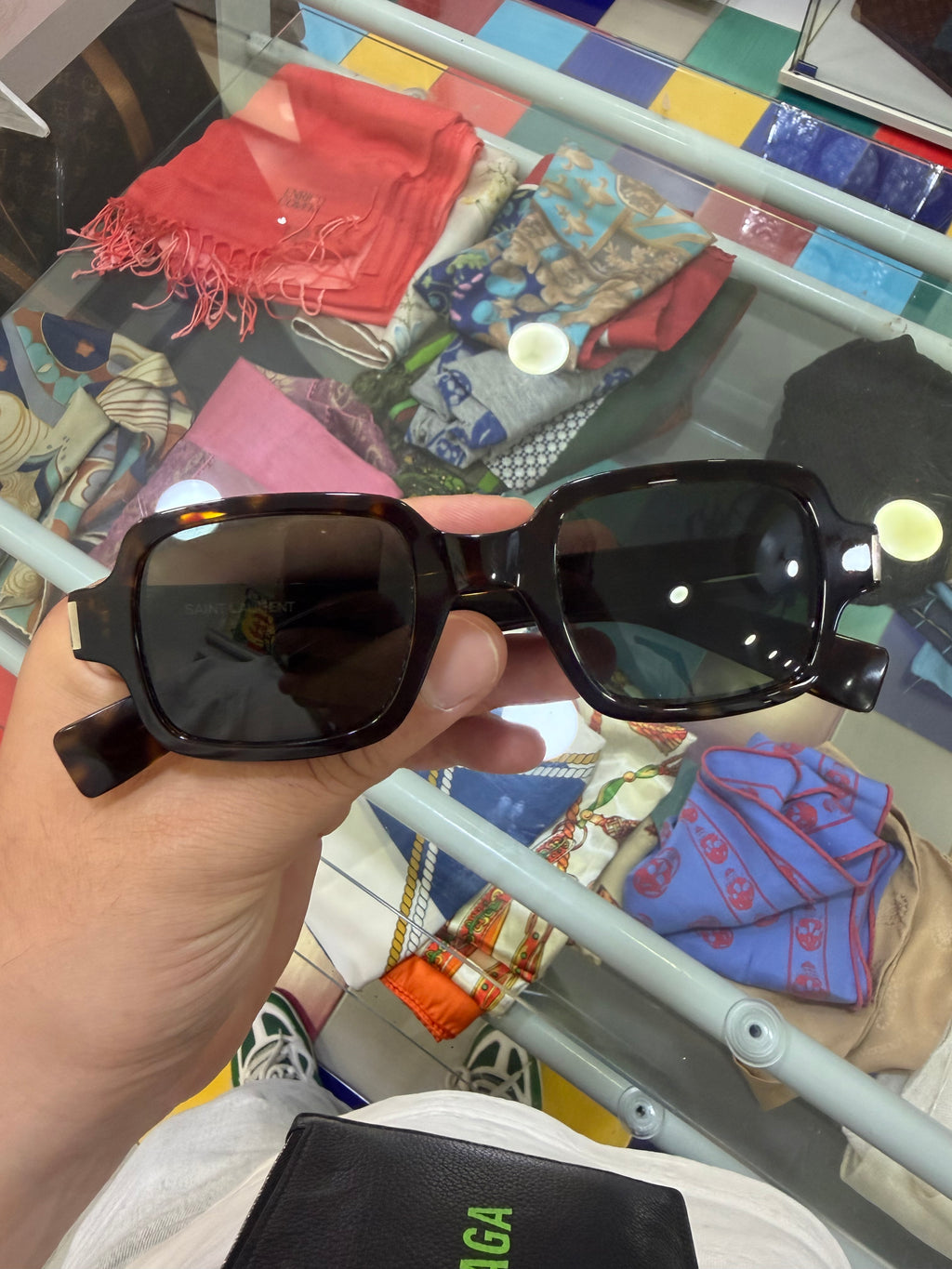Saint Laurent lenti da sole tartarugato