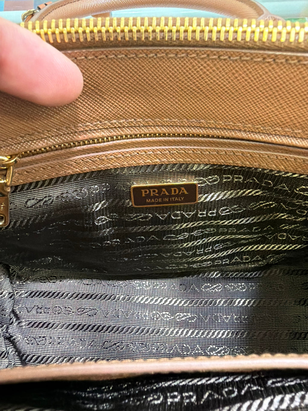 Prada Galleria Symbol Cognac