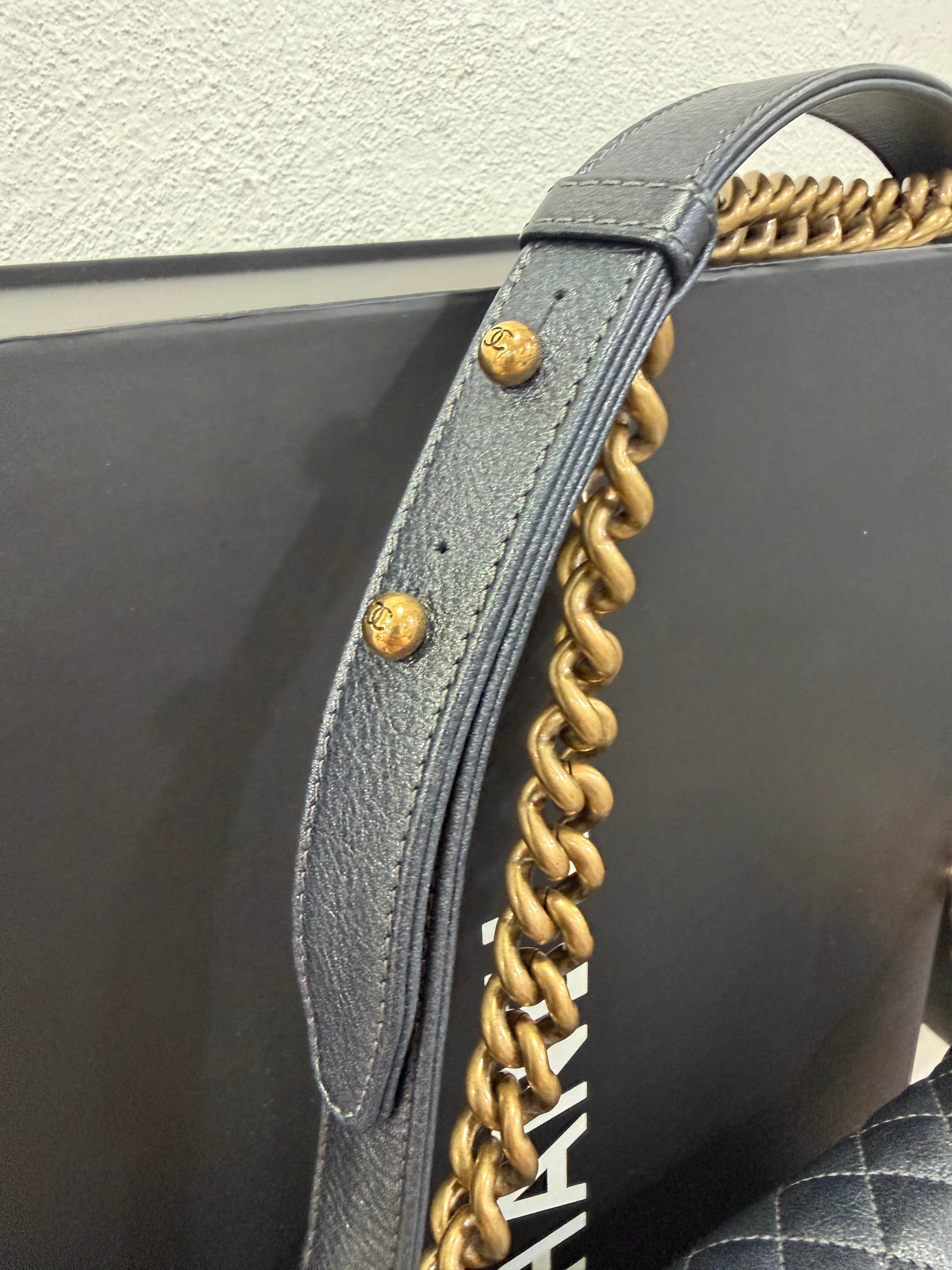 Chanel Boy Medium Grey Pearl