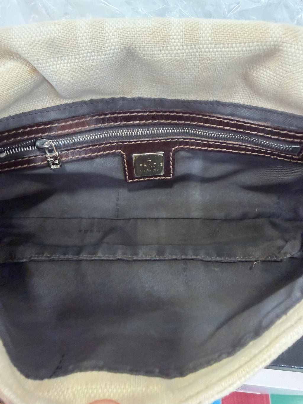 Fendi Baguette Zucca canvas beige
