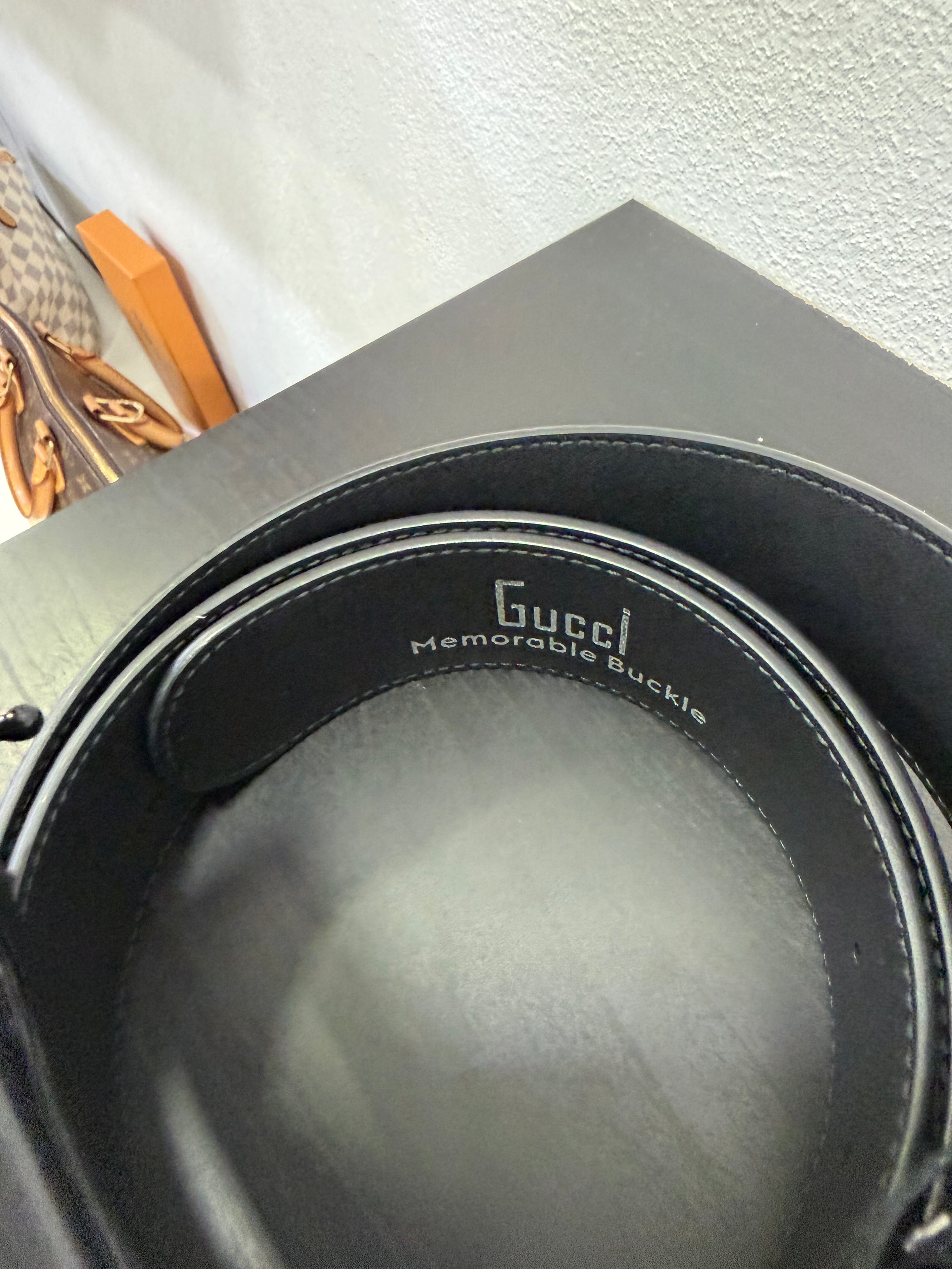 Gucci Cintura larga G Quadro bicolor 90
