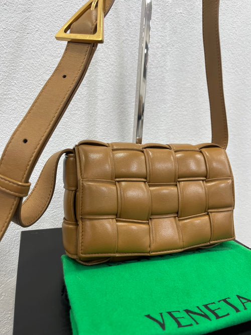 Bottega Veneta Mini Padded Cassette Caramello