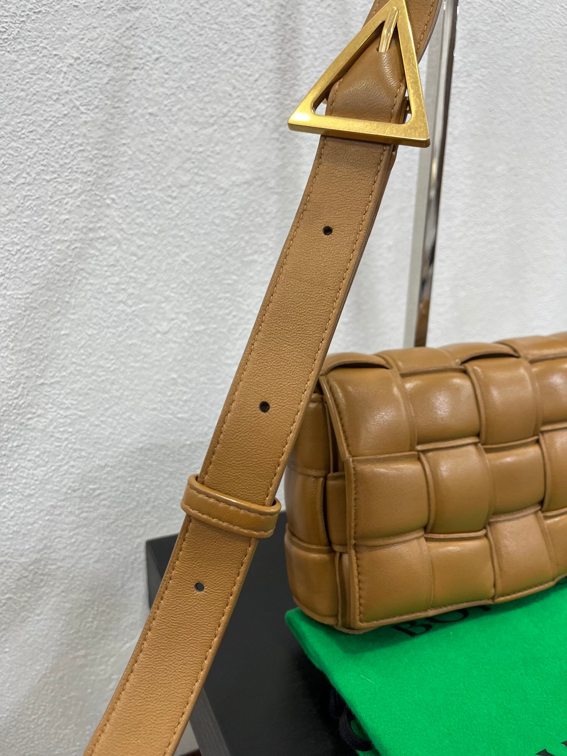Bottega Veneta Mini Padded Cassette Caramello