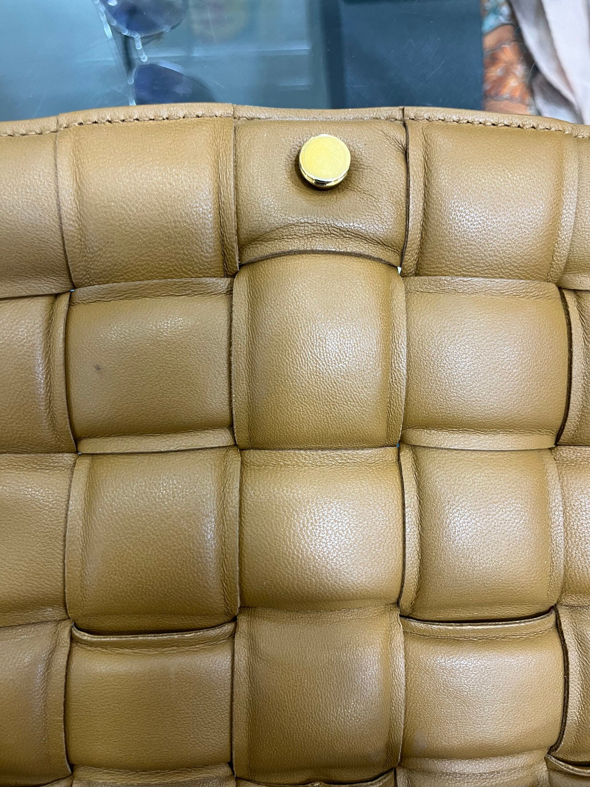 Bottega Veneta Mini Padded Cassette Caramello