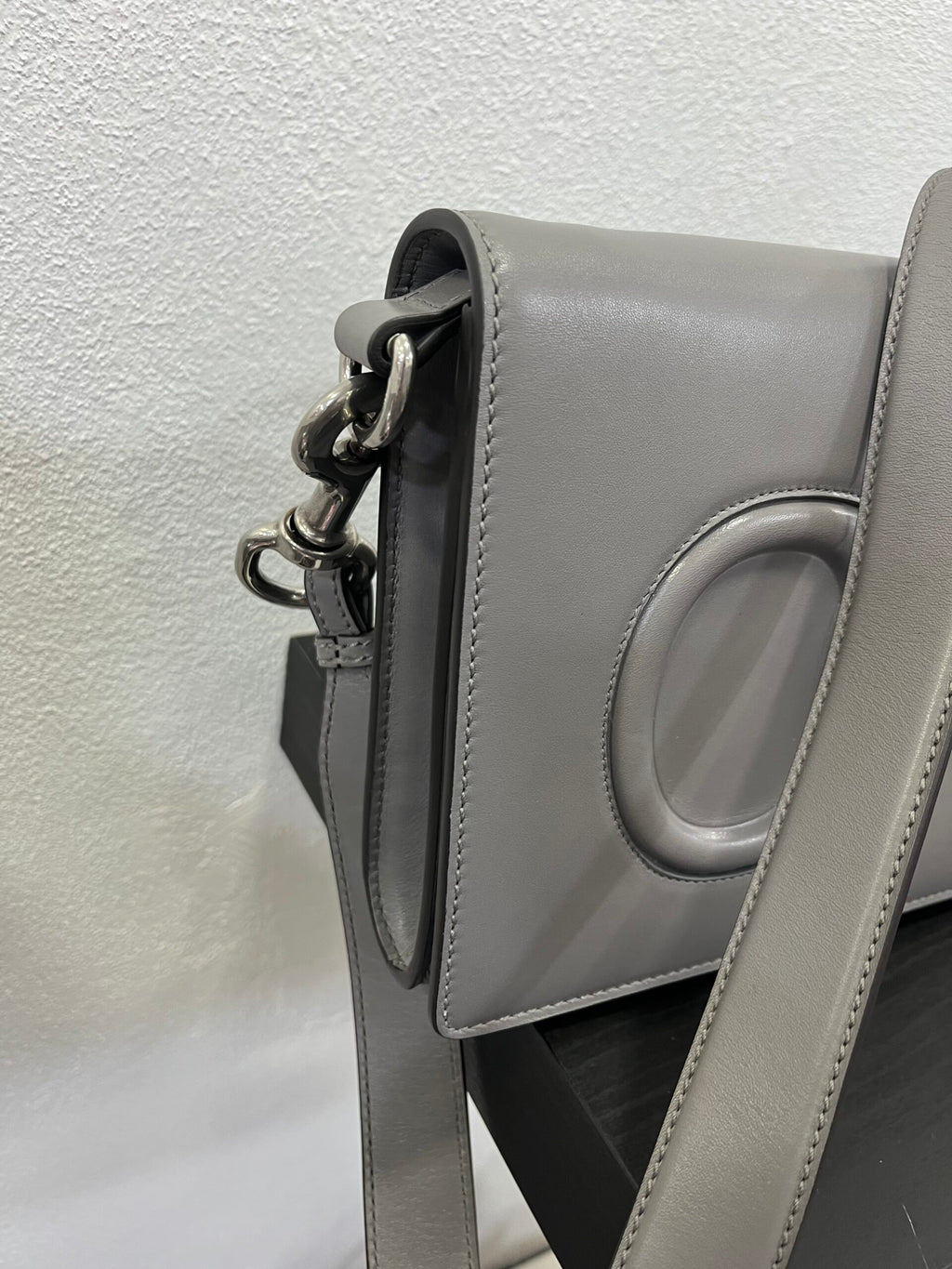 Gucci Clutch Horsebit in pelle grigia