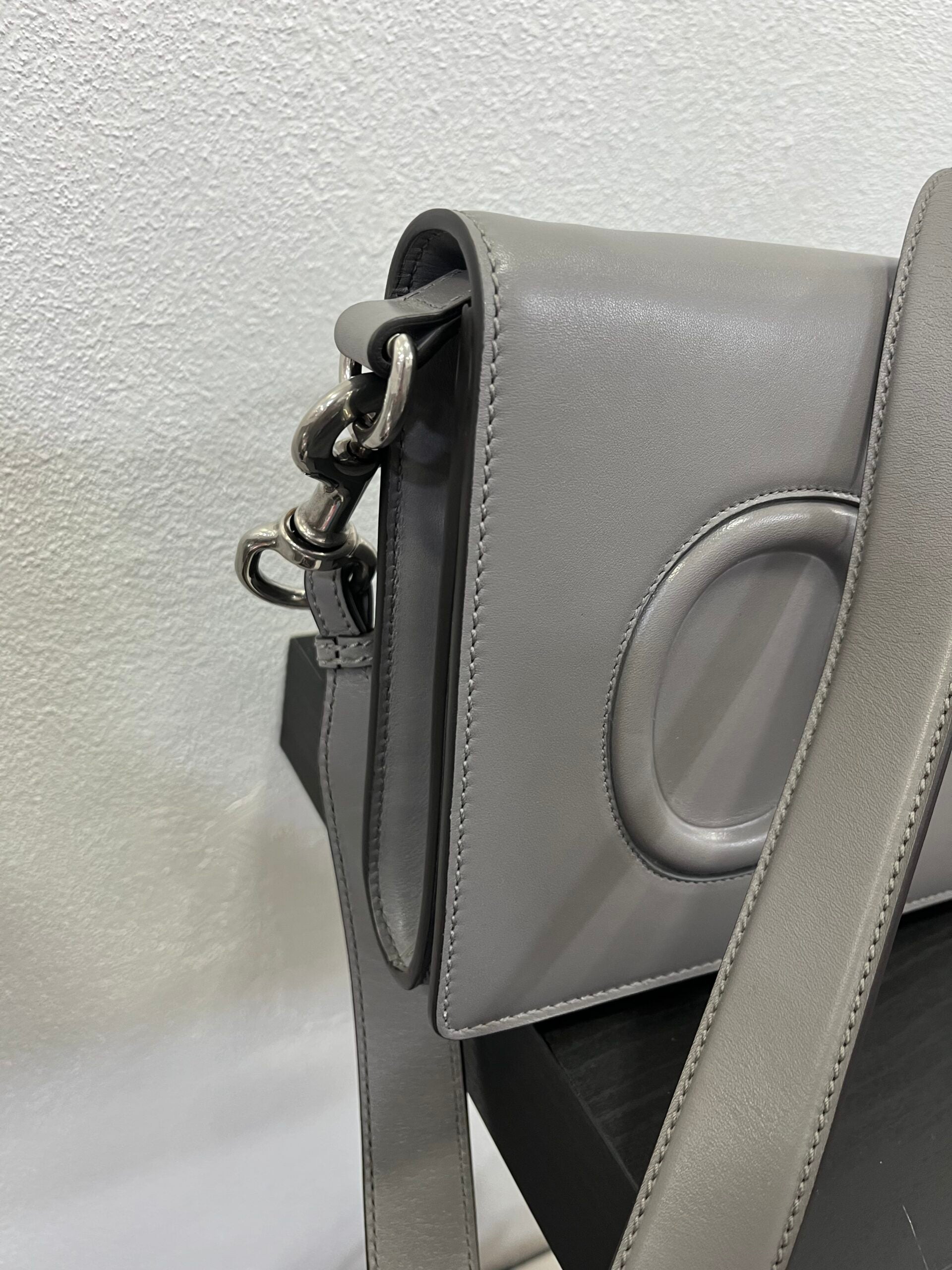 Gucci Clutch Horsebit in pelle grigia