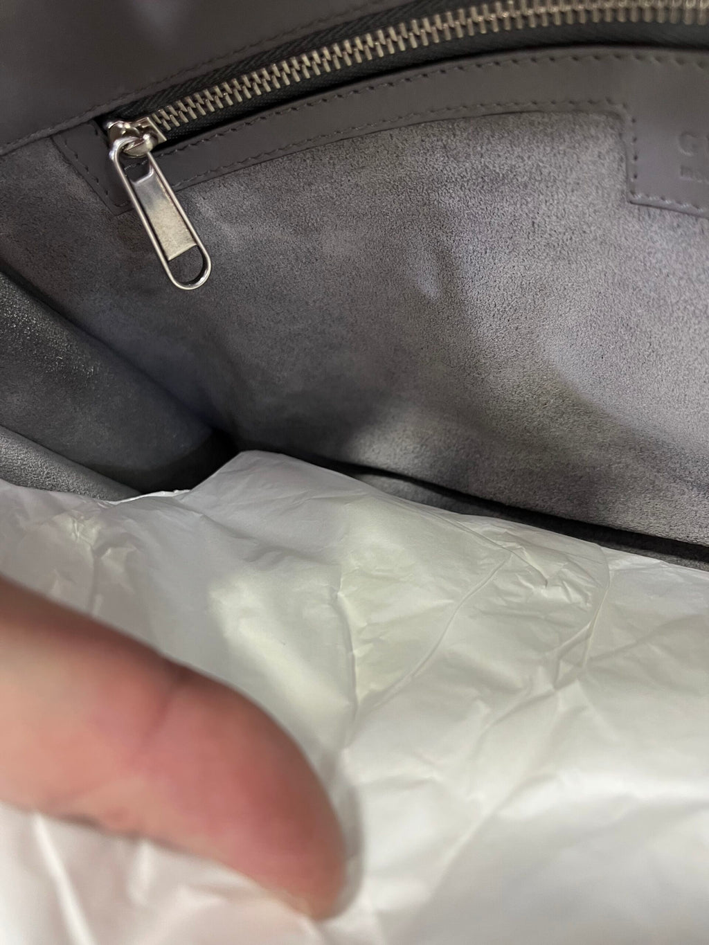 Gucci Clutch Horsebit in pelle grigia