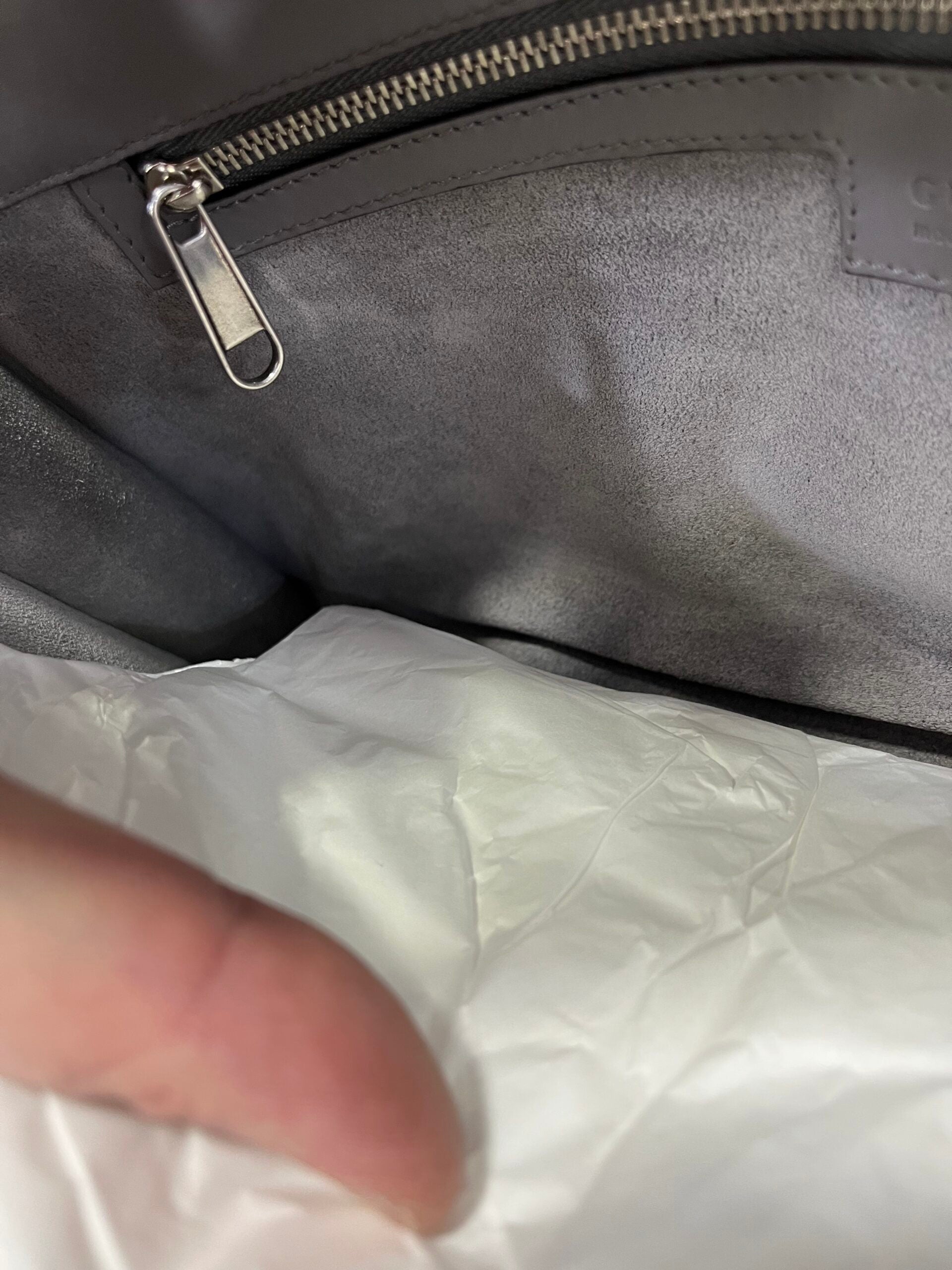 Gucci Clutch Horsebit in pelle grigia