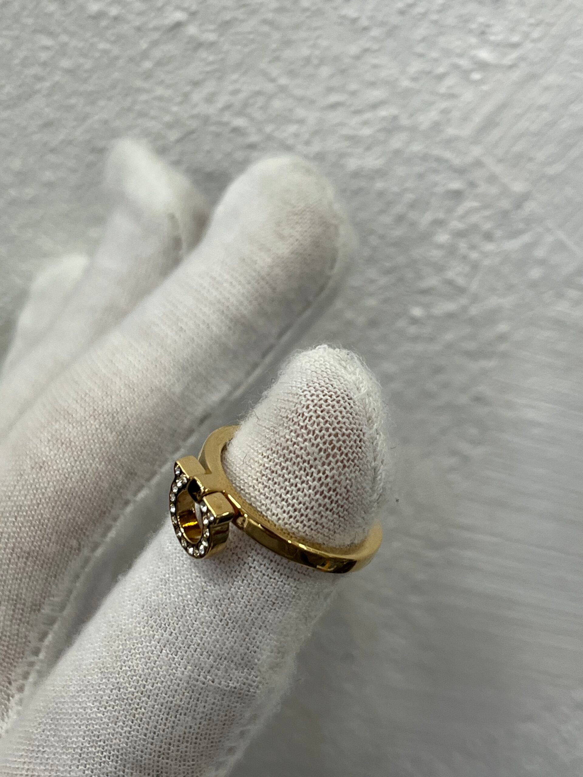 Ferragamo Anello Gancini con strass