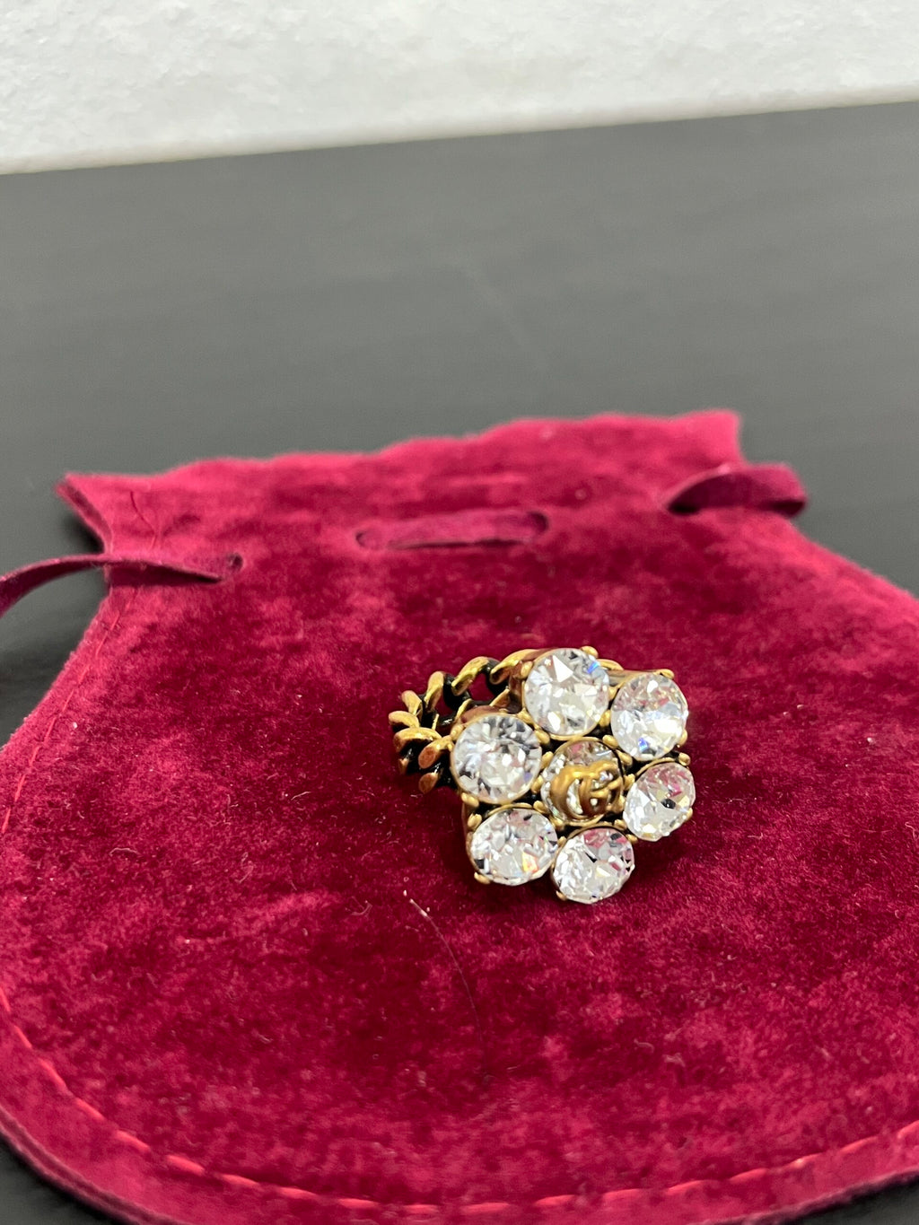 Gucci Anello in cristallo Doppia G