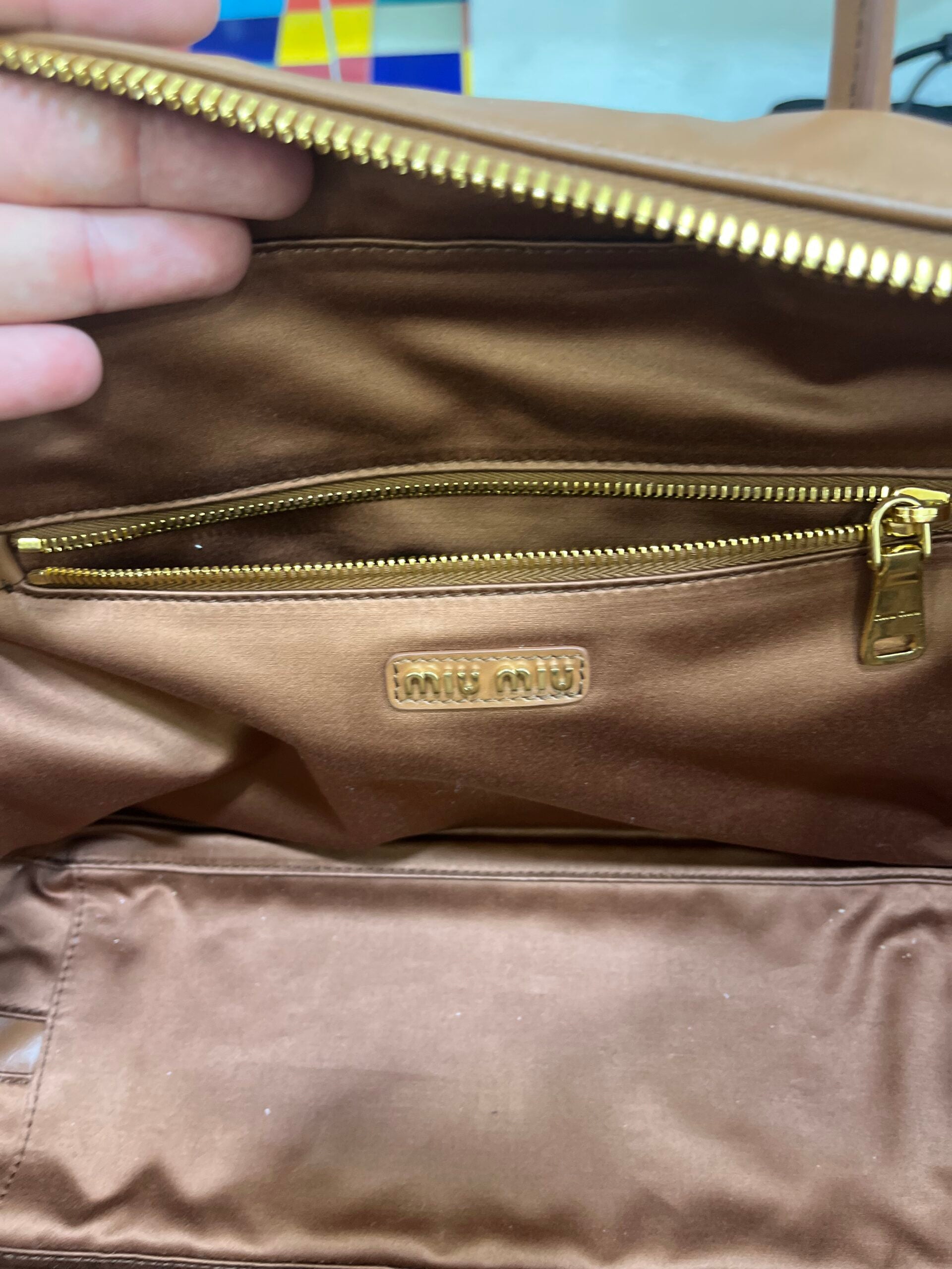 Miu Miu Beau Large cognac