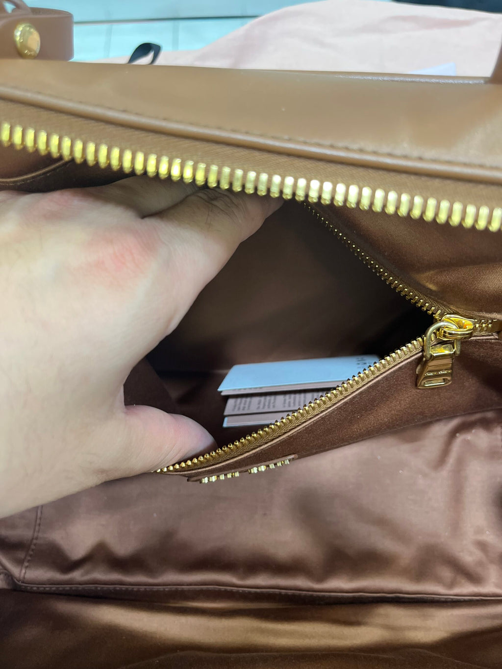 Miu Miu Beau Large cognac