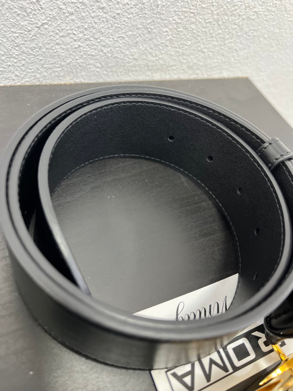Gucci cintura GG in pelle nera