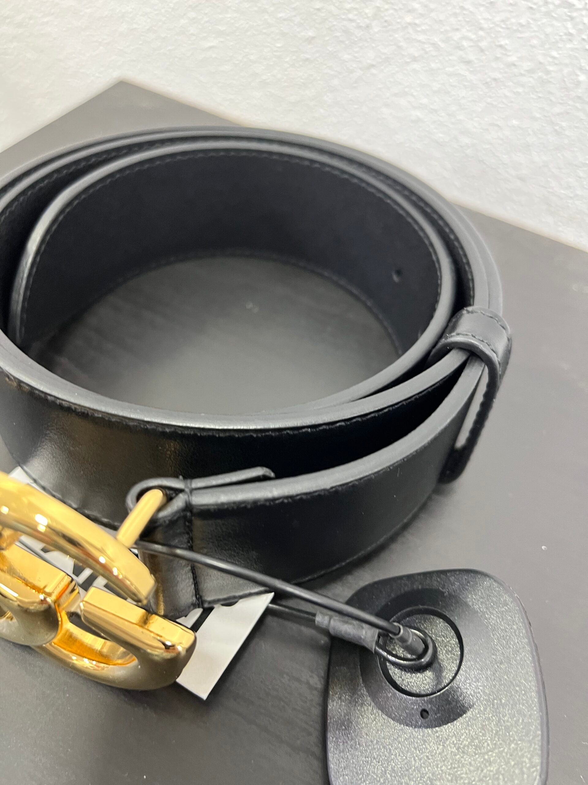 Gucci cintura GG in pelle nera