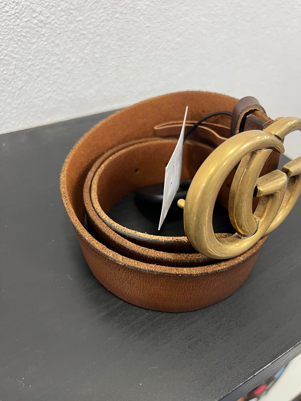 Gucci Cintura Marmont in Cuoio Marrone