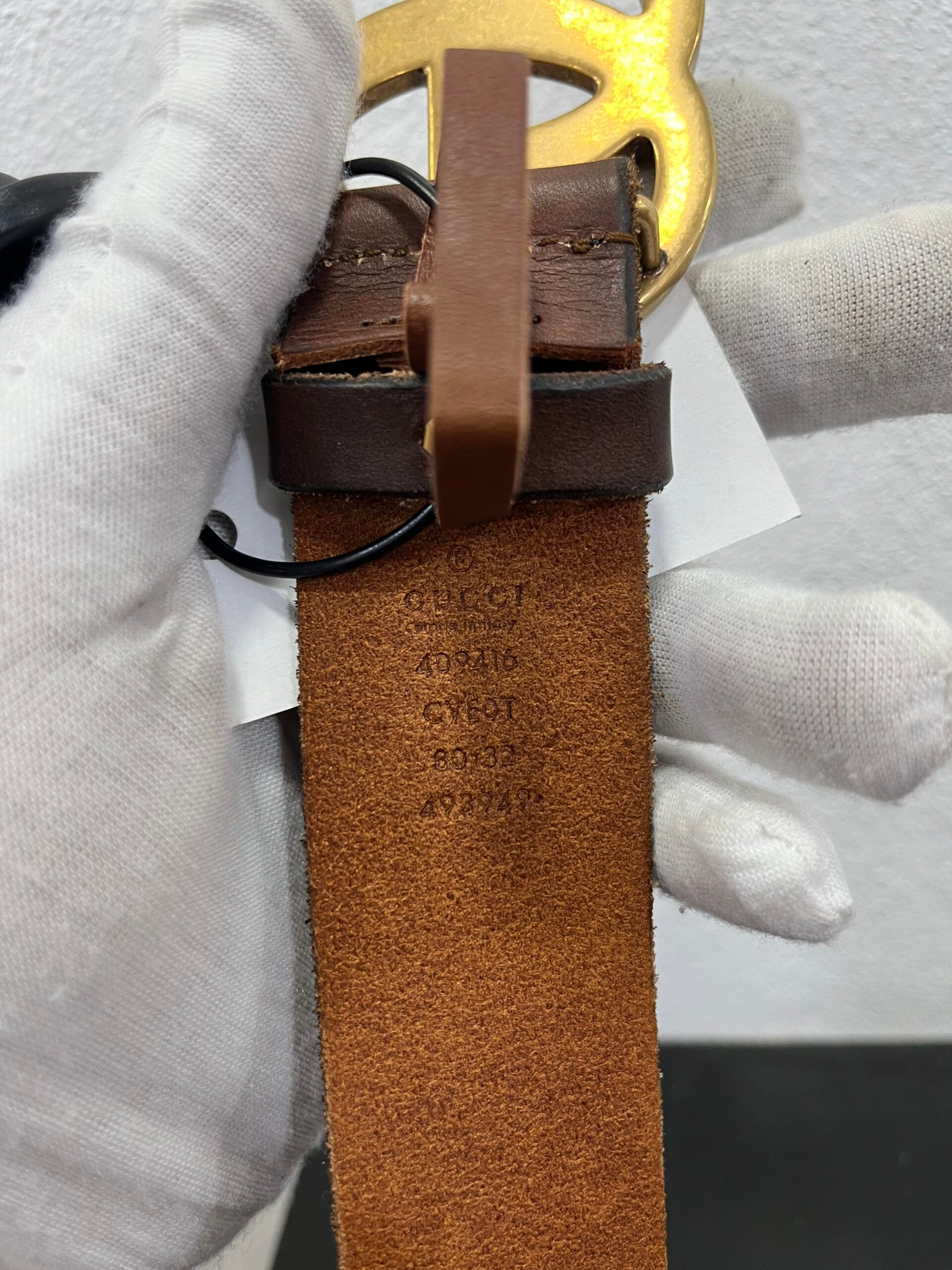 Gucci Cintura Marmont in Cuoio Marrone