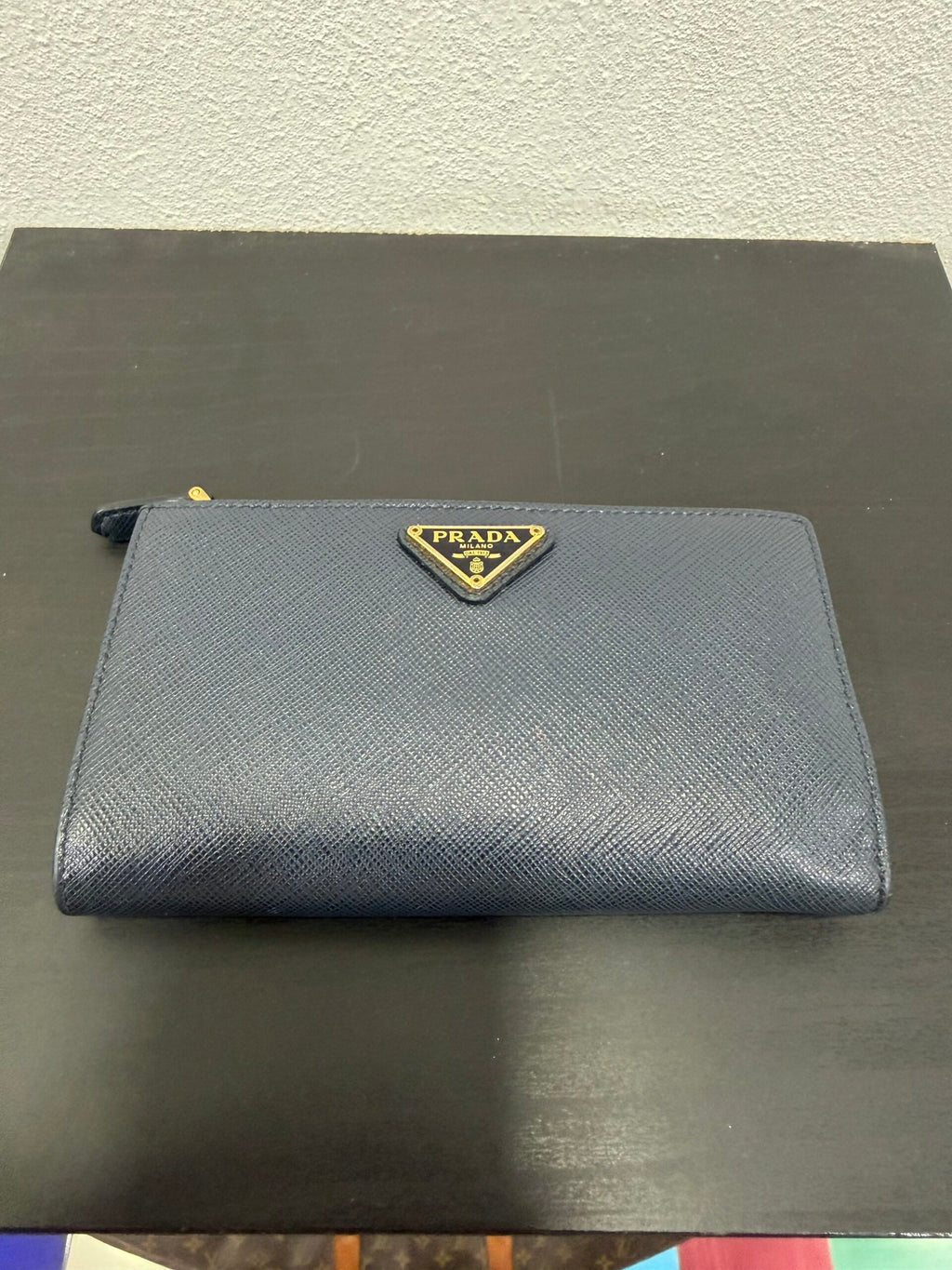 Prada Portafogli in Saffiano blu