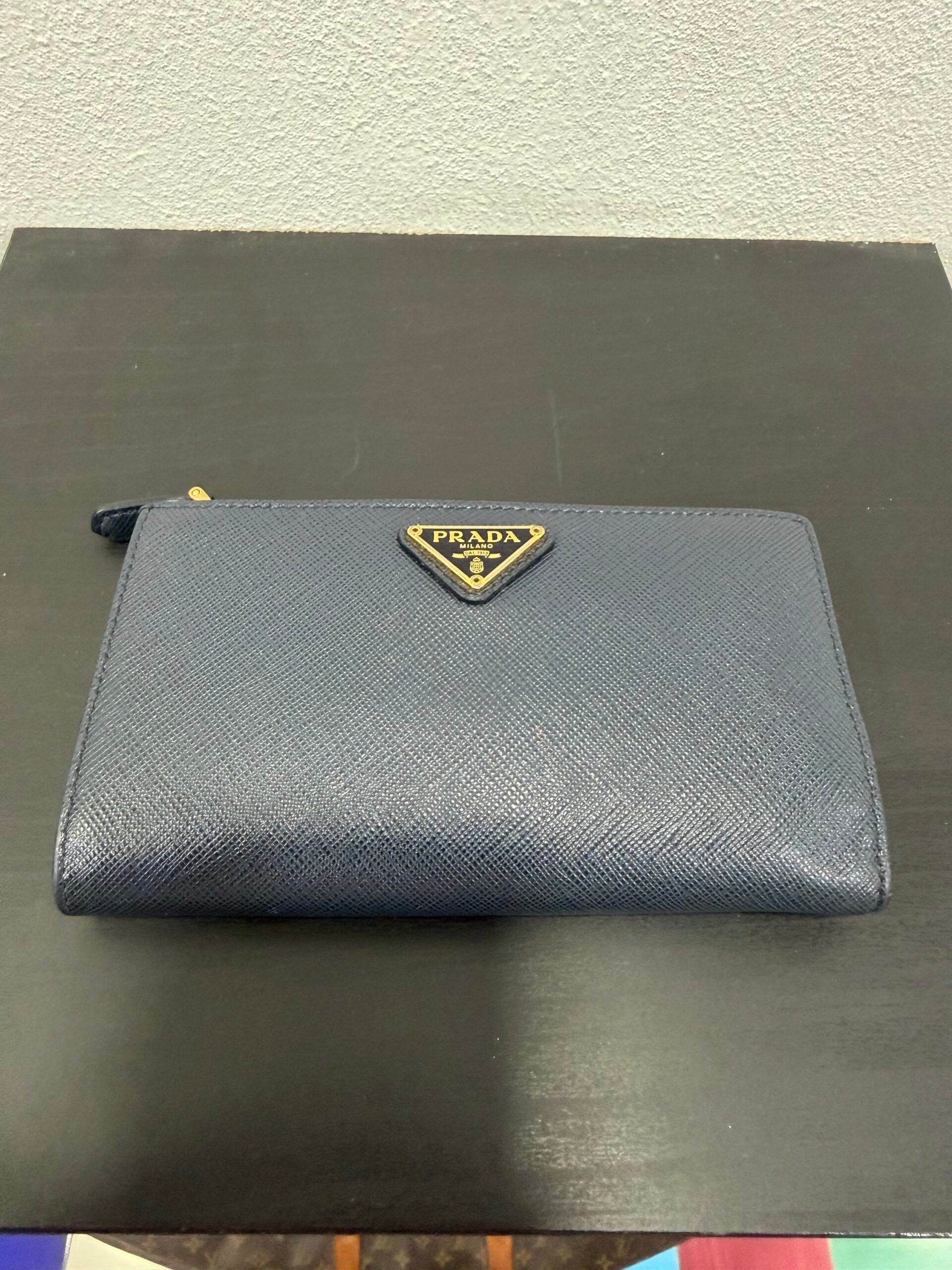 Prada Portafogli in Saffiano blu