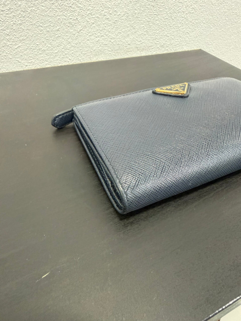 Prada Portafogli in Saffiano blu