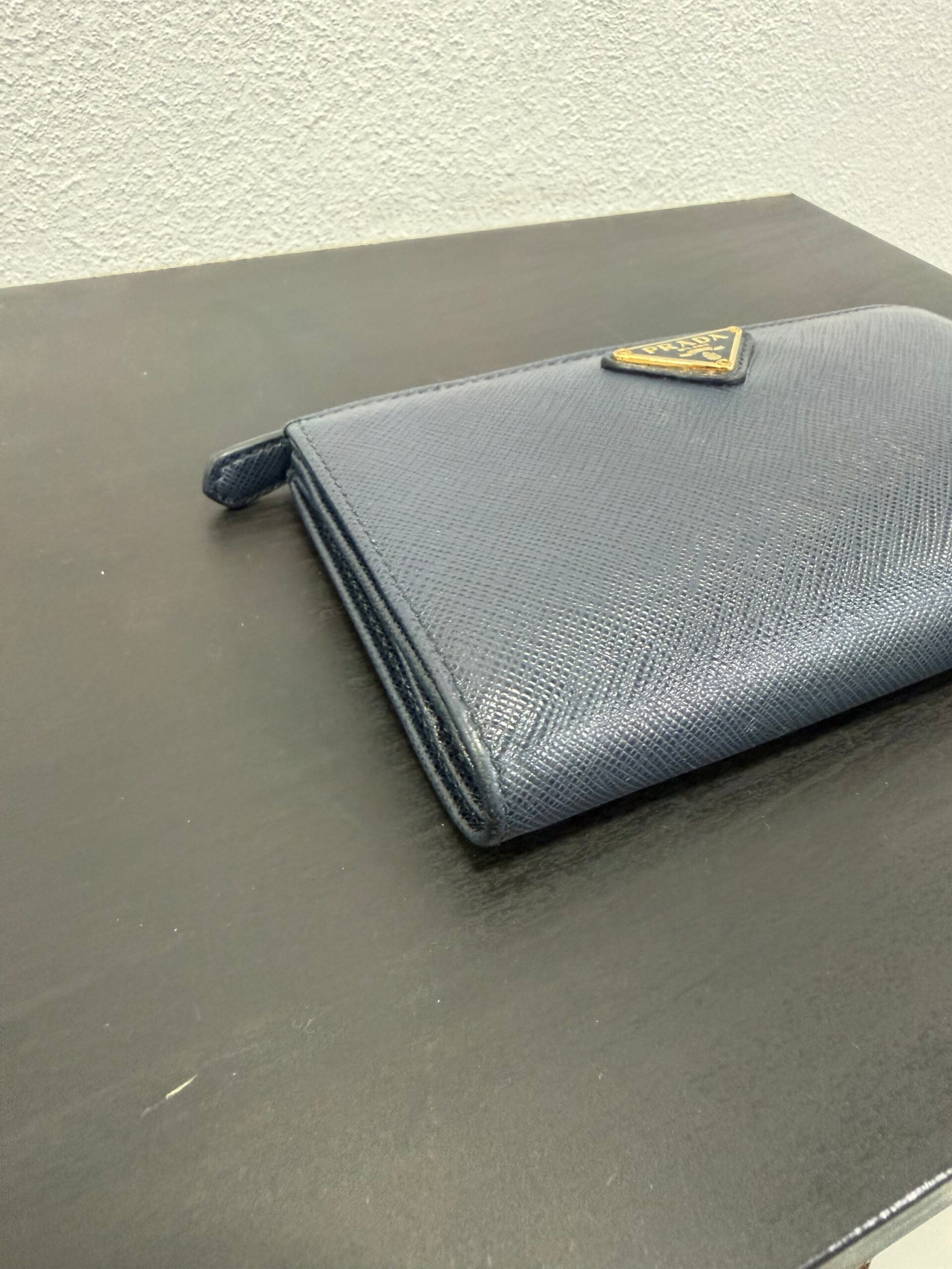 Prada Portafogli in Saffiano blu