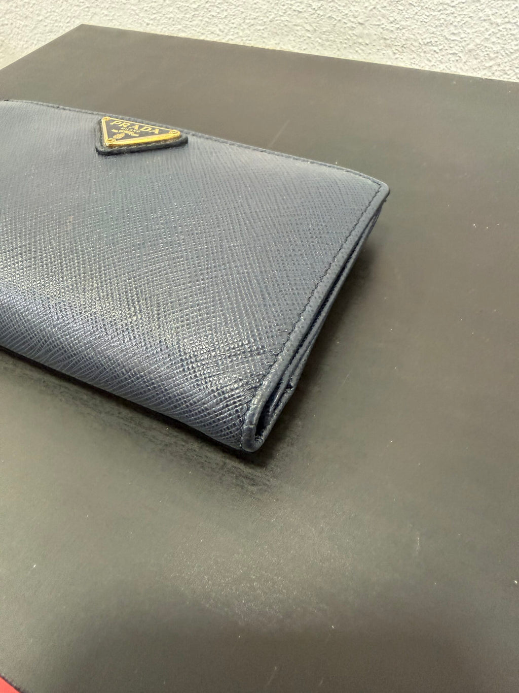 Prada Portafogli in Saffiano blu