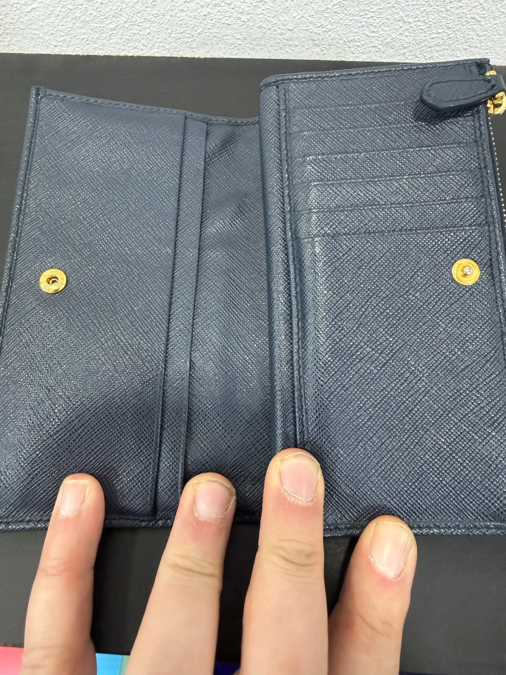 Prada Portafogli in Saffiano blu