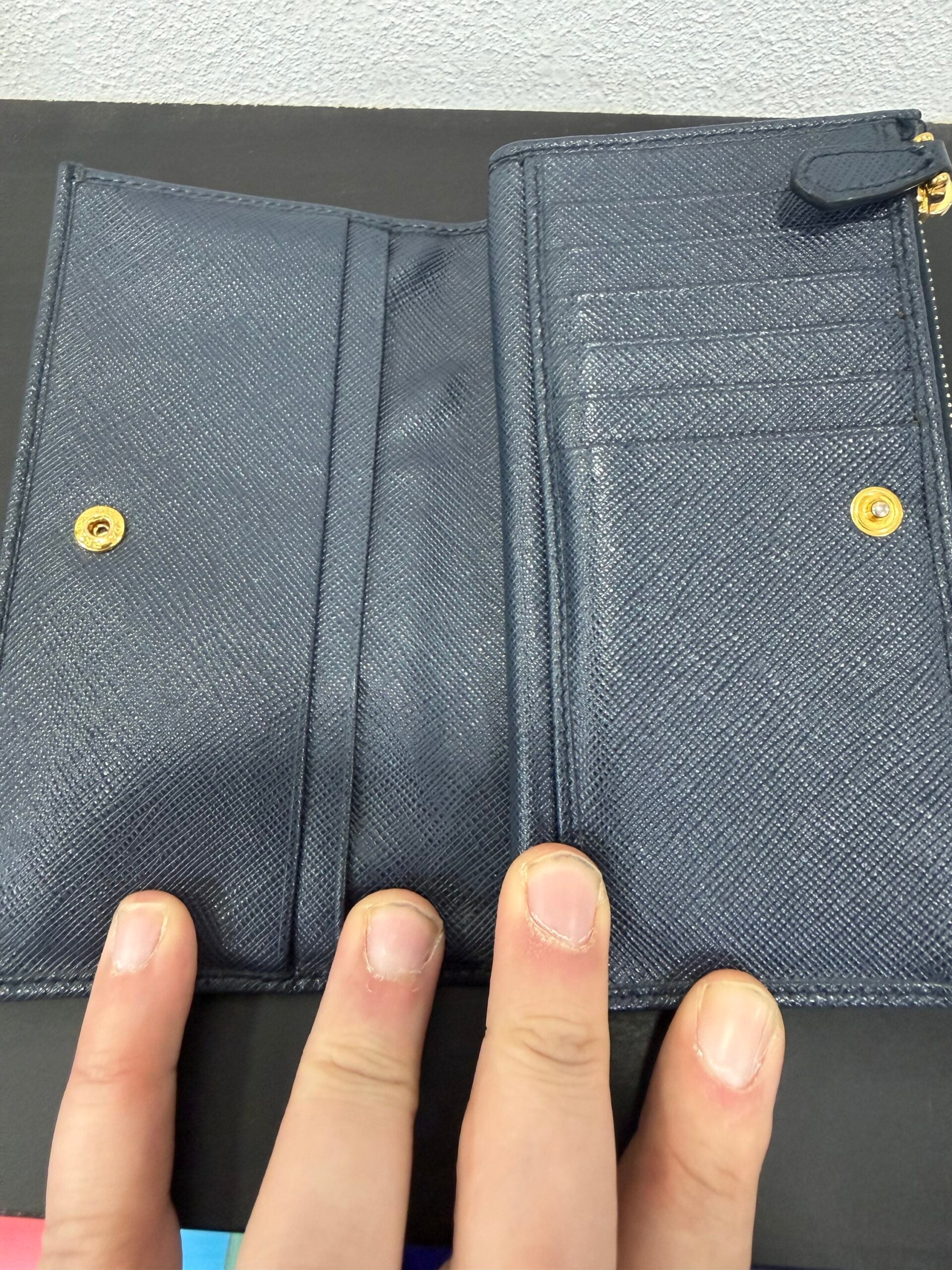 Prada Portafogli in Saffiano blu