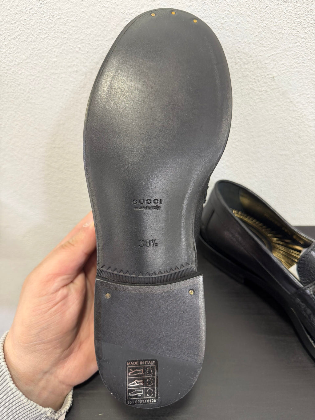 Gucci Mocassino in pelle con logo 38,5