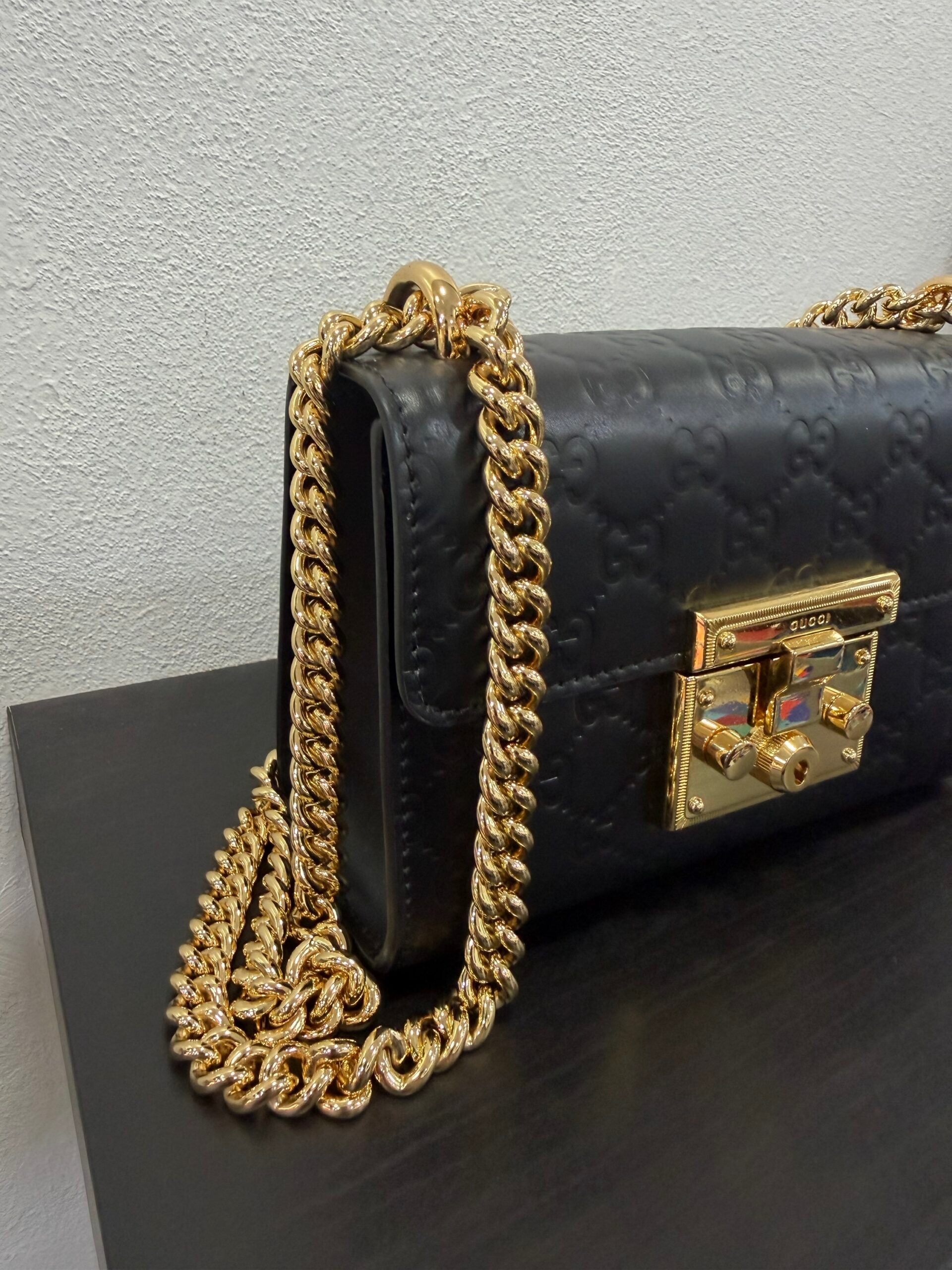 Gucci padlock in pelle GG piccola