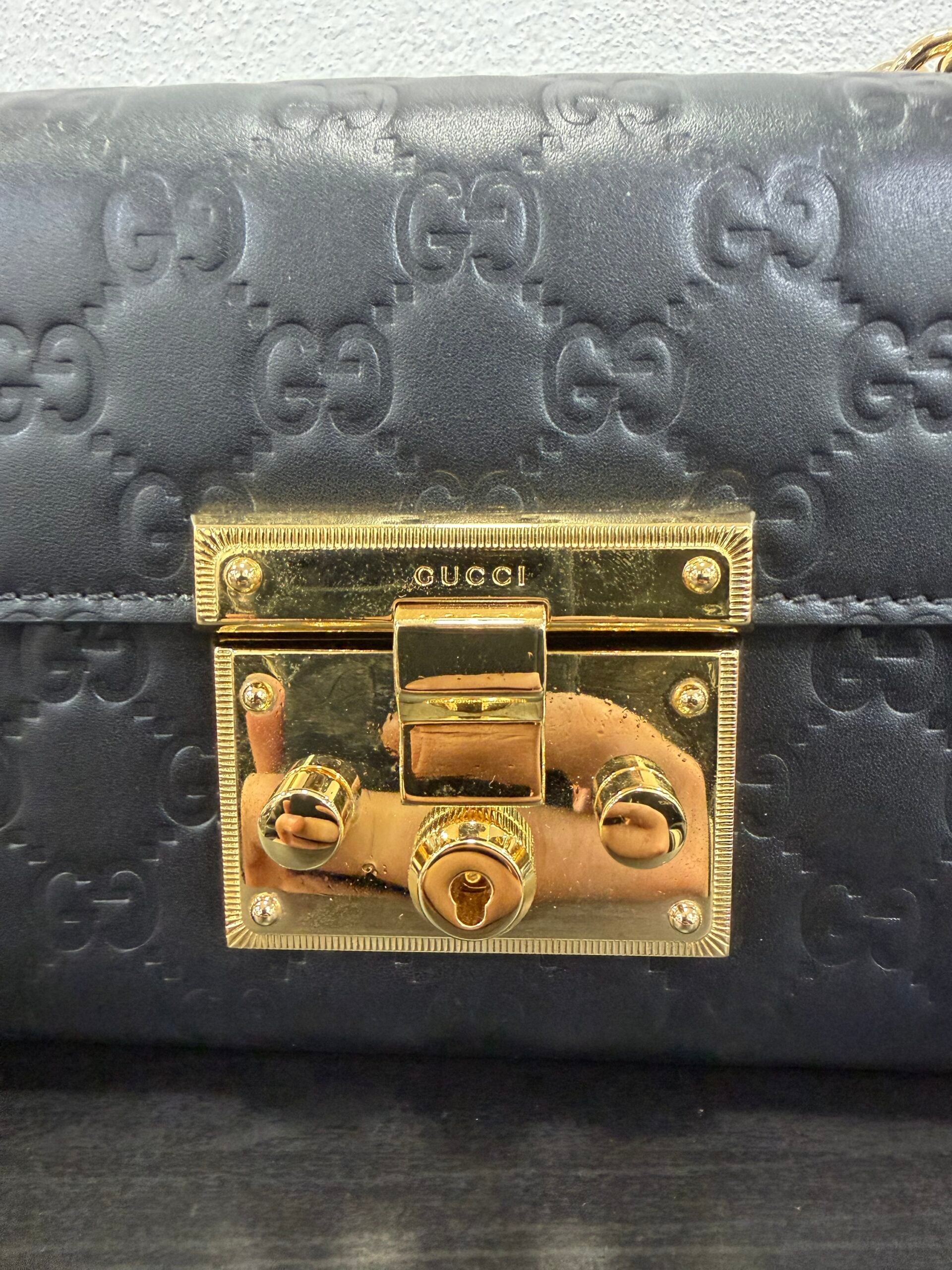 Gucci padlock in pelle GG piccola