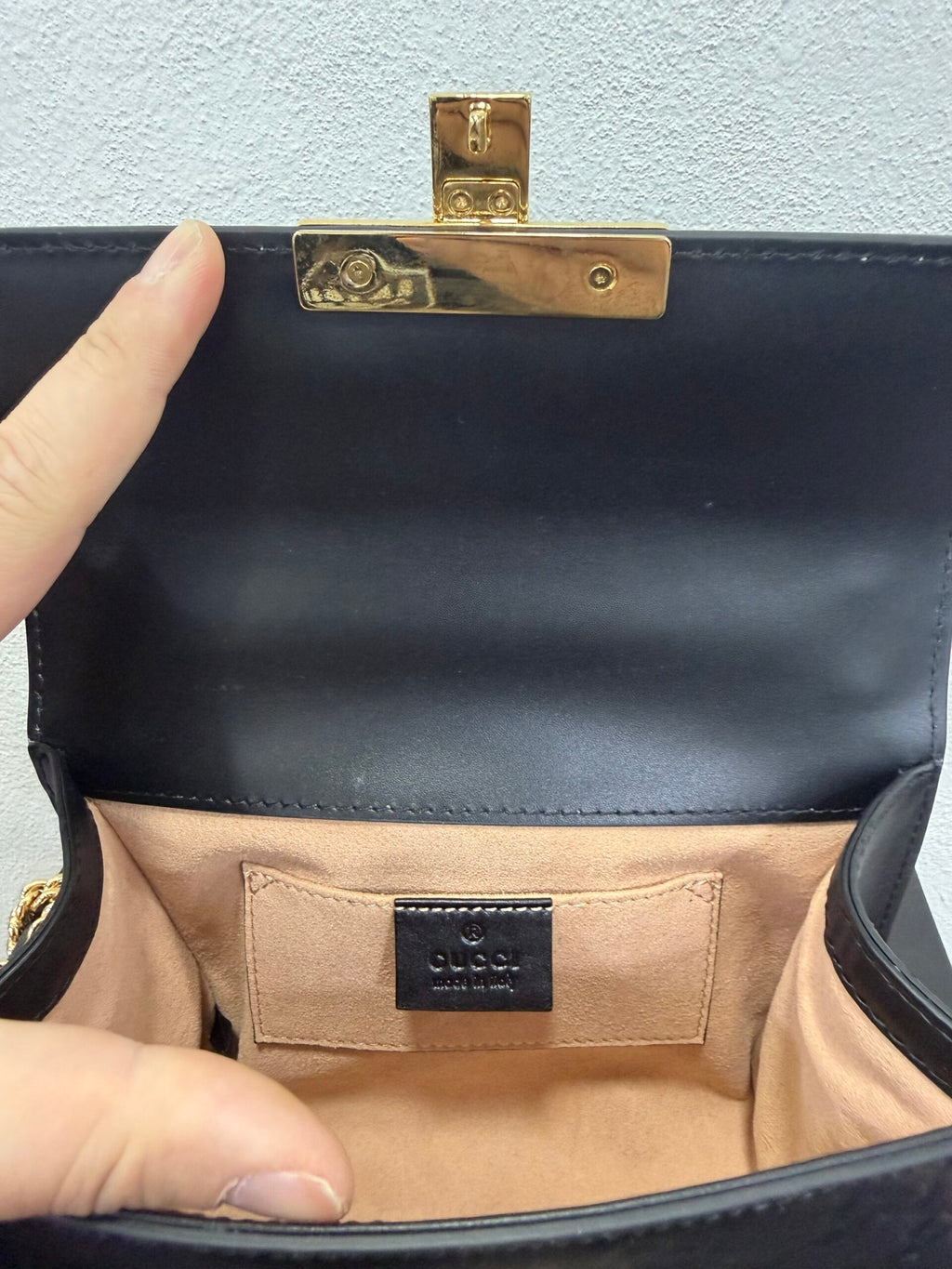 Gucci padlock in pelle GG piccola