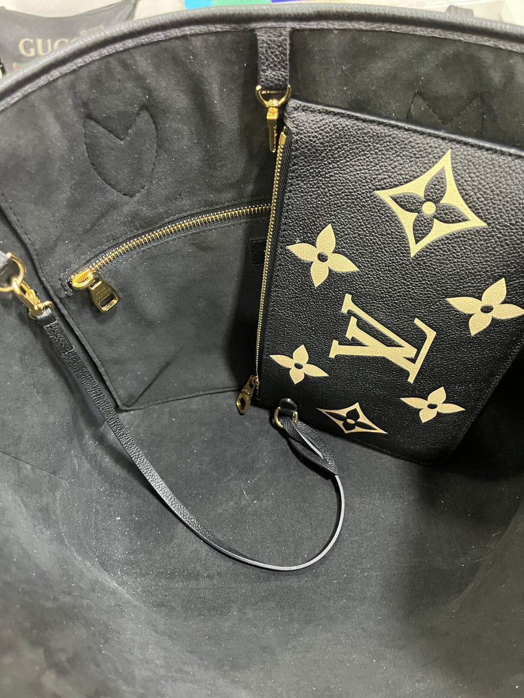 Louis Vuitton Neverfull MM Empreinte Nero/Beige
