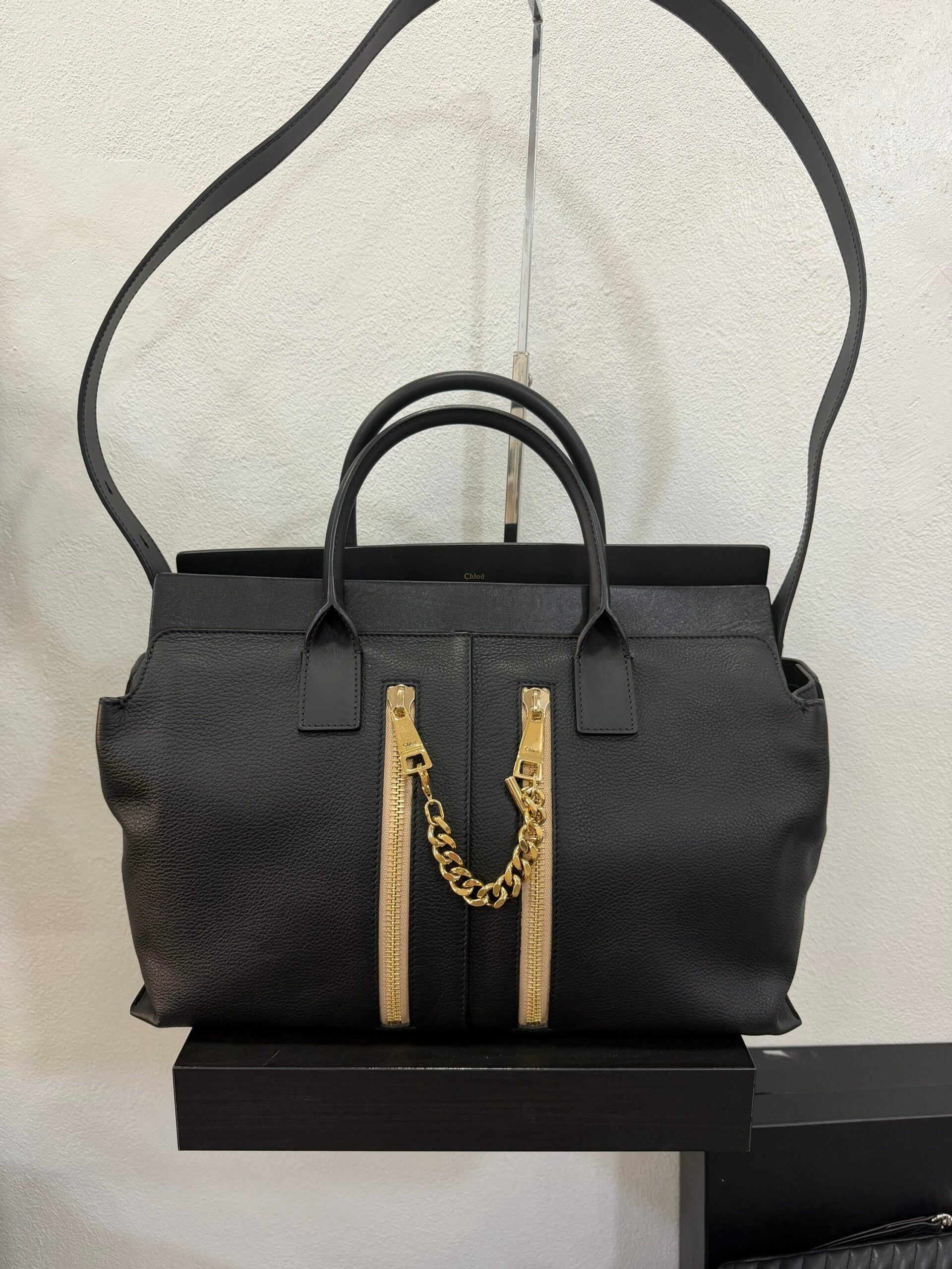 Chloe shopping in pelle con tracolla