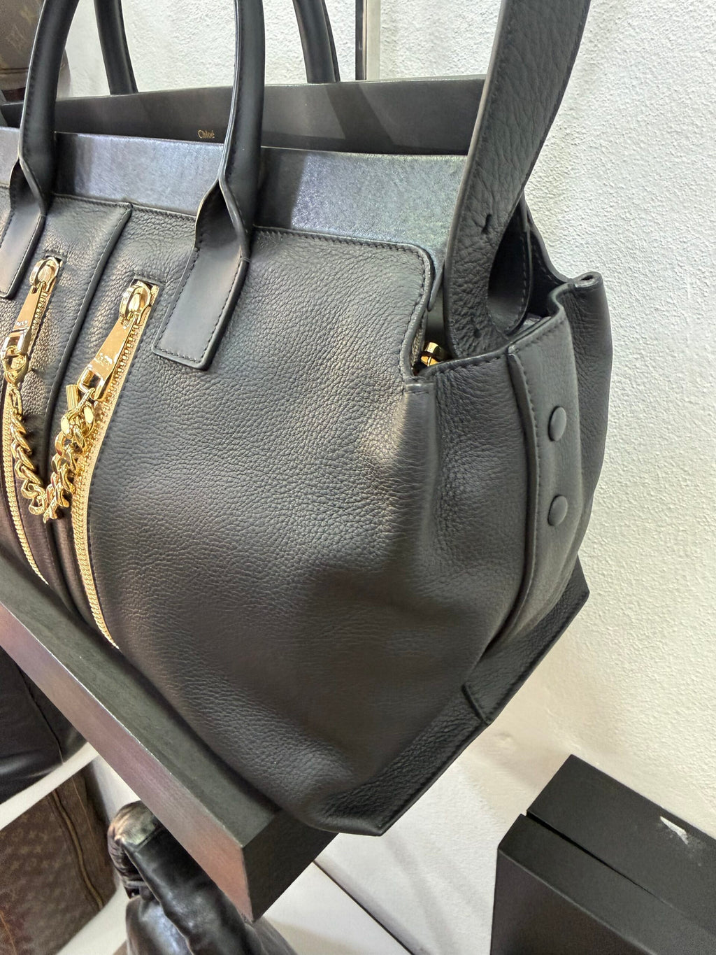 Chloe shopping in pelle con tracolla