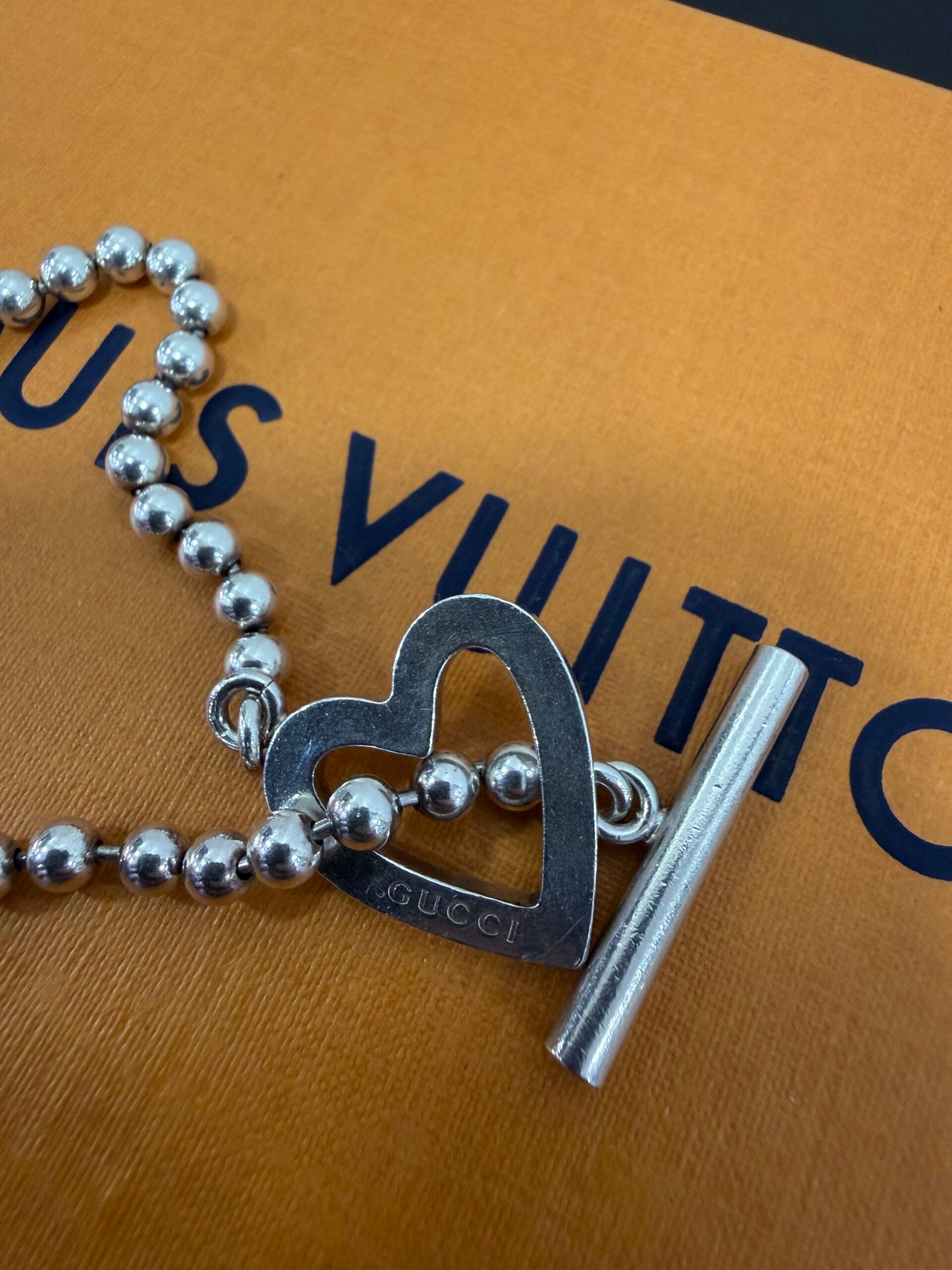 Gucci Bracciale Heart in argento