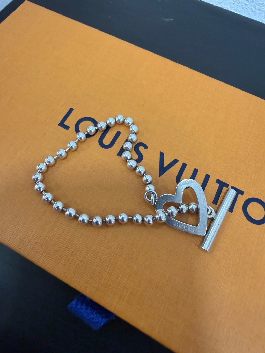 Gucci Bracciale Heart in argento