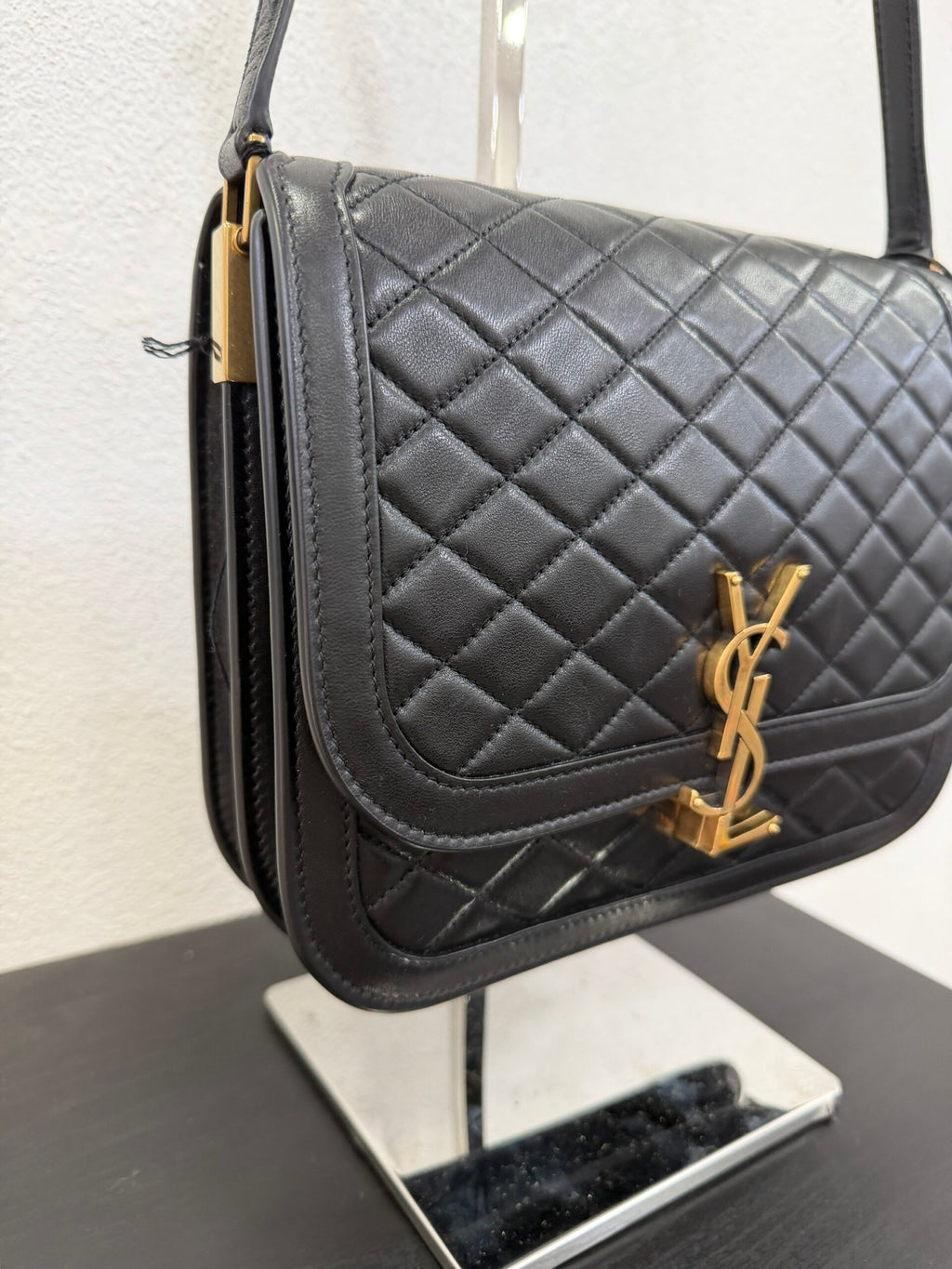 Saint Laurent Solferino in pelle trapuntata