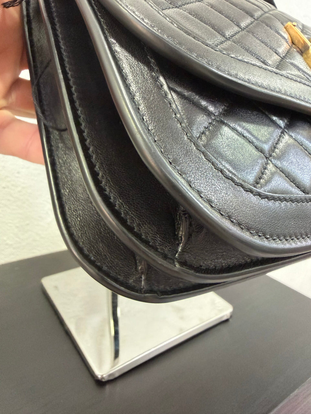 Saint Laurent Solferino in pelle trapuntata