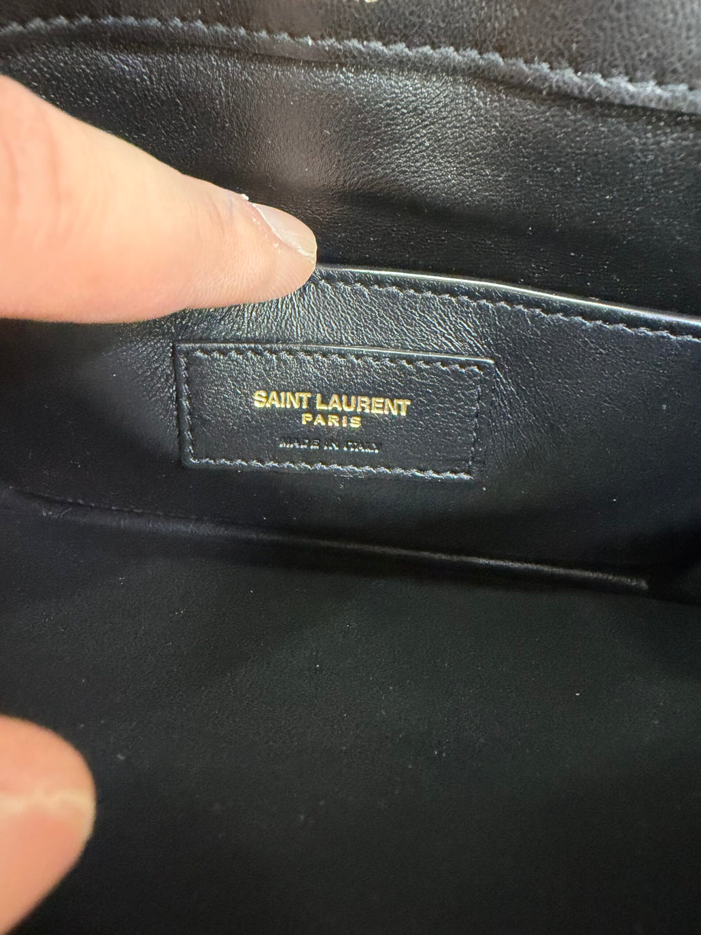 Saint Laurent Solferino in pelle trapuntata