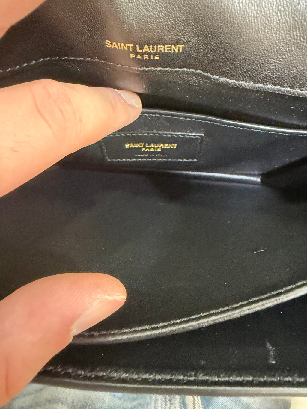 Saint Laurent Solferino in pelle trapuntata