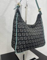 Fendi Borsetta a spalla in tela zucchino