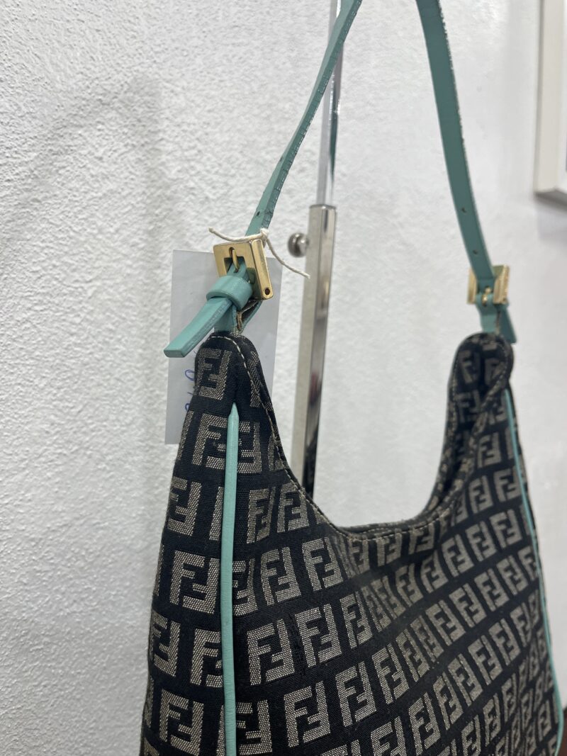 Fendi Borsetta a spalla in tela zucchino