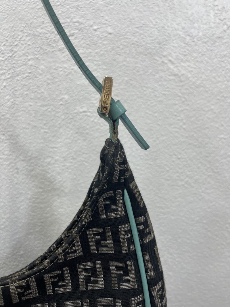 Fendi Borsetta a spalla in tela zucchino