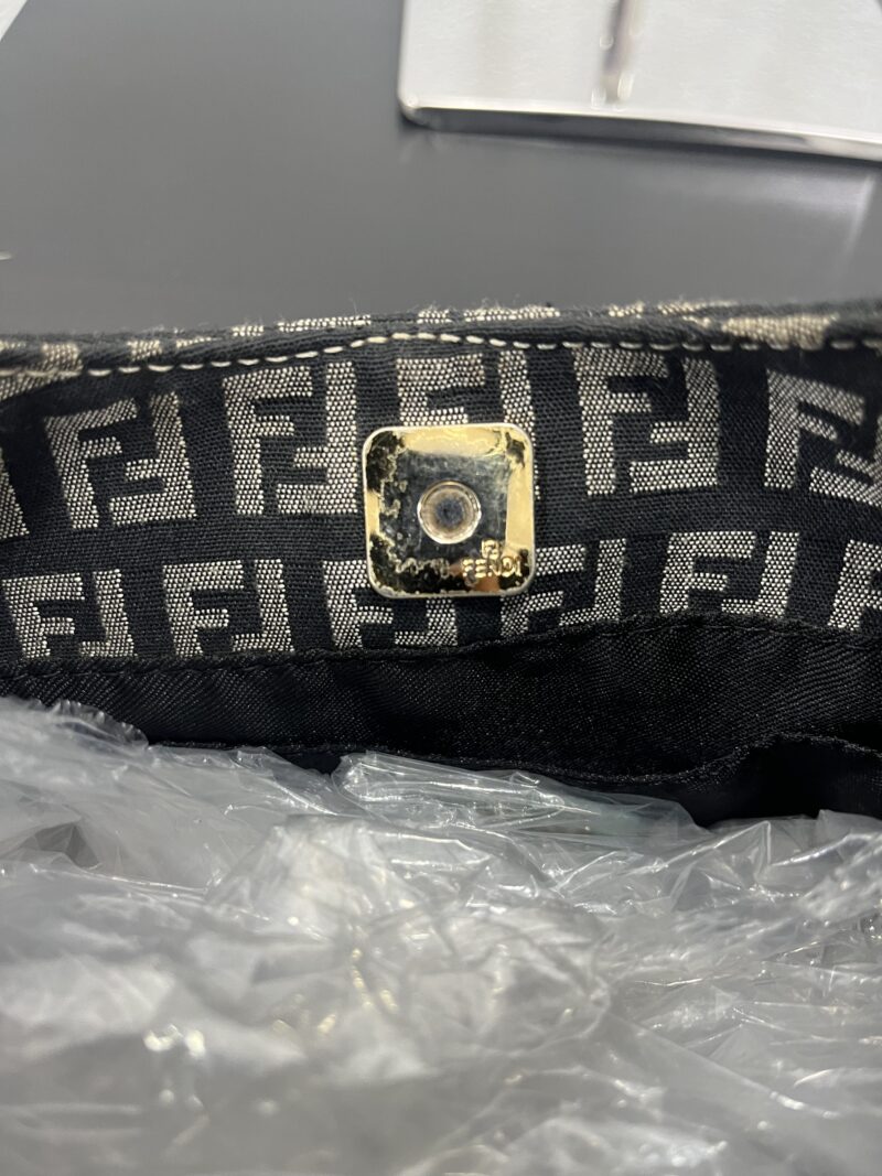 Fendi Borsetta a spalla in tela zucchino
