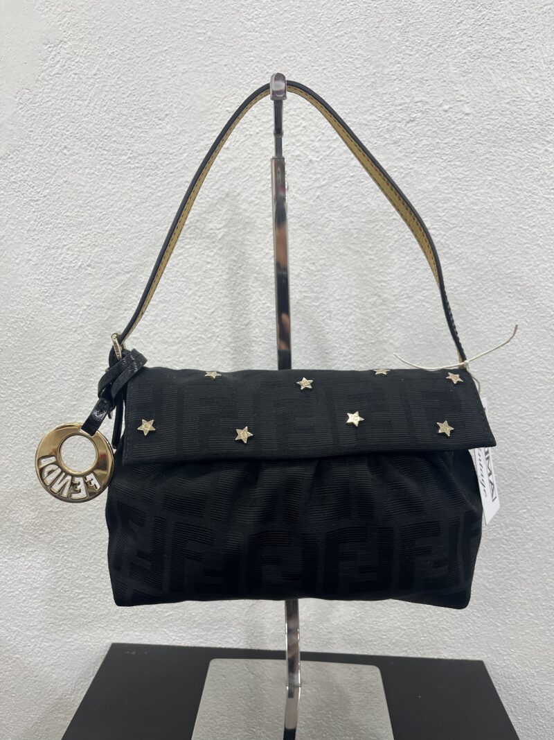 Fendi Pochette Chef in tela Zucca nero